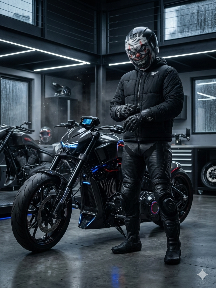 Killer Clown GT Customized Motorcycle Full Face Helmet with Bluetooth by GT Artland