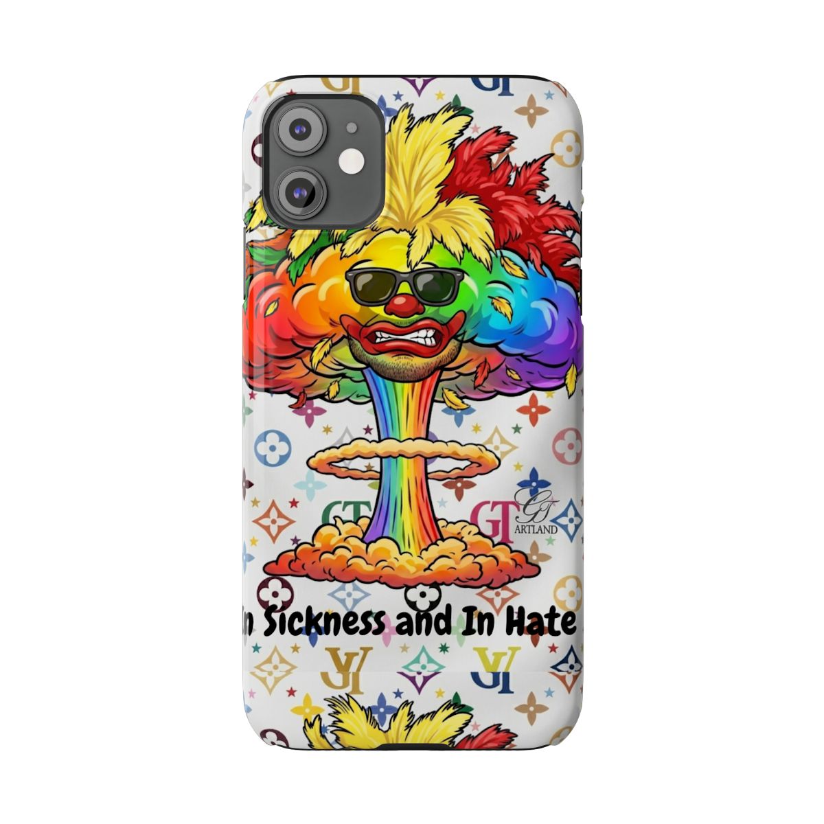 Rainbow Mushroom Cloud Sickness and In Hate Slim Phone Cases by GT Artland