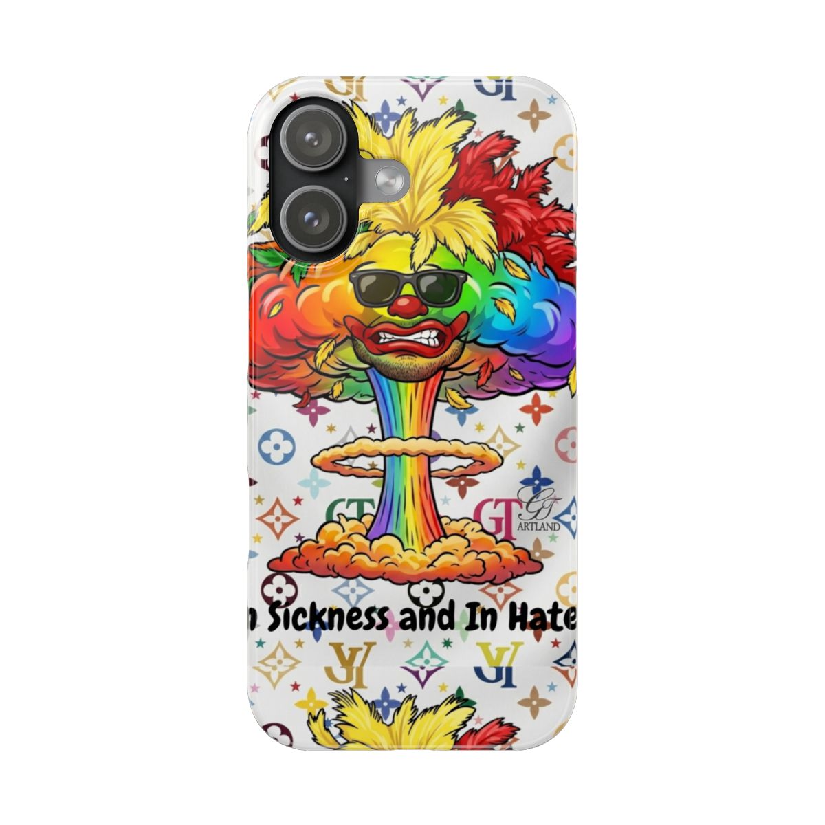 Rainbow Mushroom Cloud Sickness and In Hate Slim Phone Cases by GT Artland