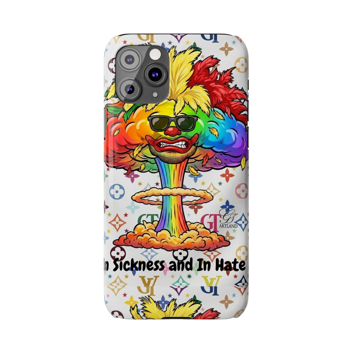 Rainbow Mushroom Cloud Sickness and In Hate Slim Phone Cases by GT Artland