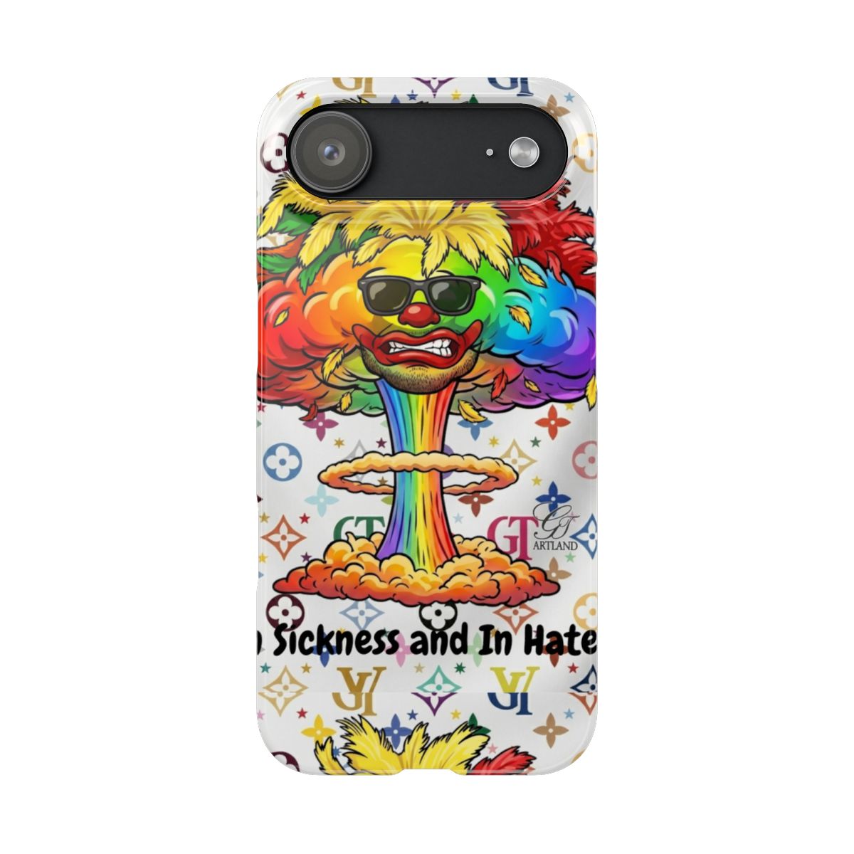 Rainbow Mushroom Cloud Sickness and In Hate Slim Phone Cases by GT Artland
