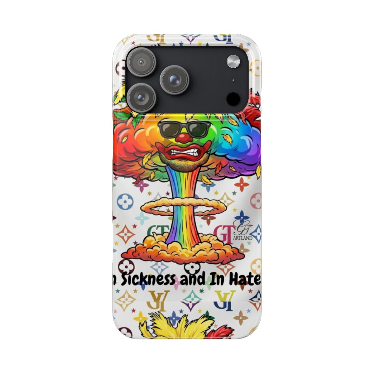 Rainbow Mushroom Cloud Sickness and In Hate Slim Phone Cases by GT Artland