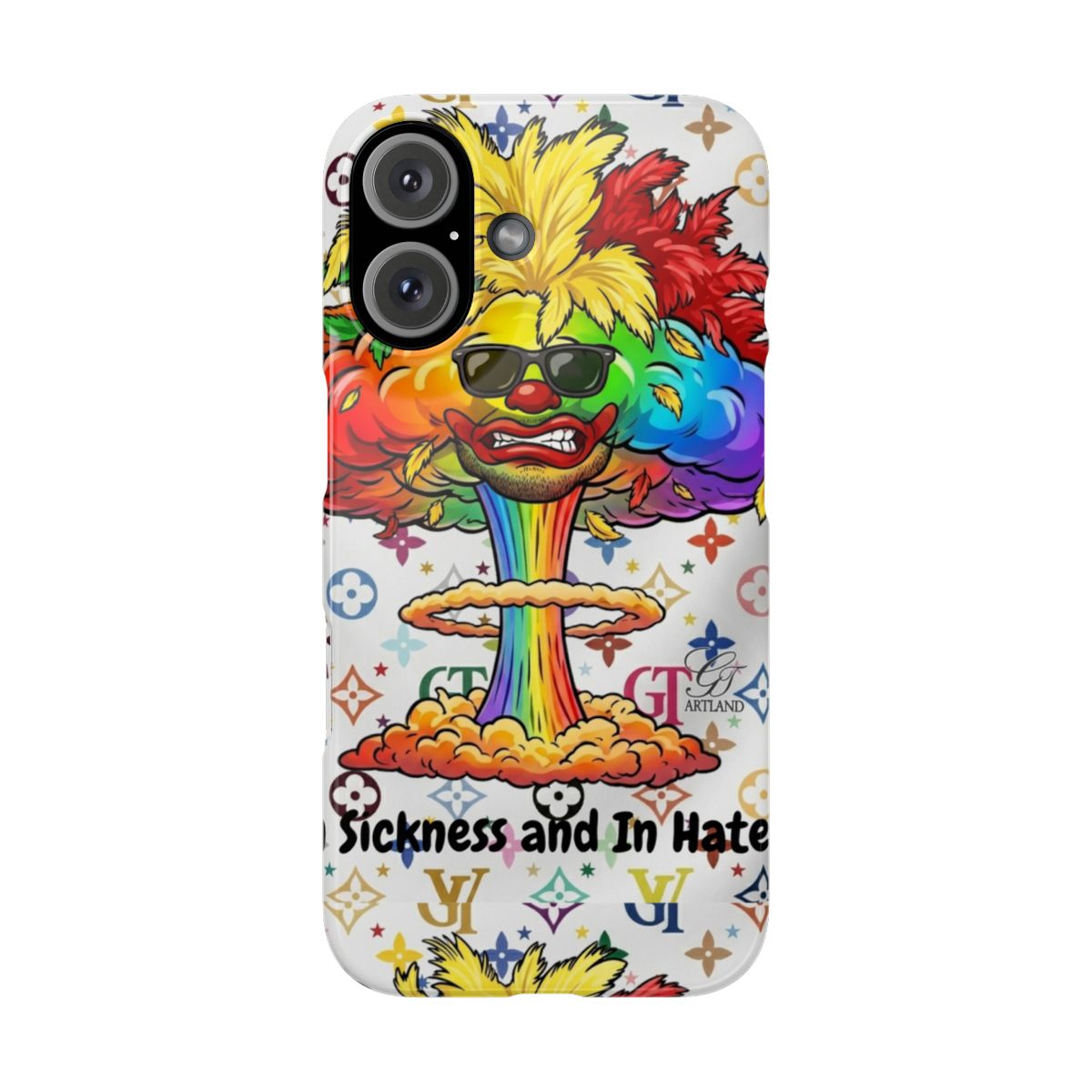 Rainbow Mushroom Cloud Sickness and In Hate Slim Phone Cases by GT Artland