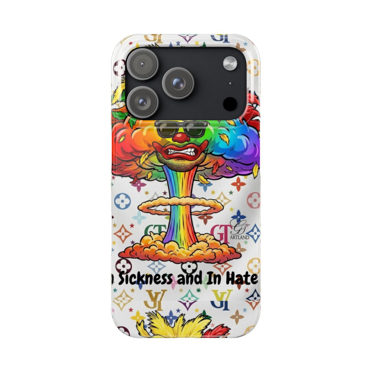 Rainbow Mushroom Cloud Sickness and In Hate Slim Phone Cases by GT Artland