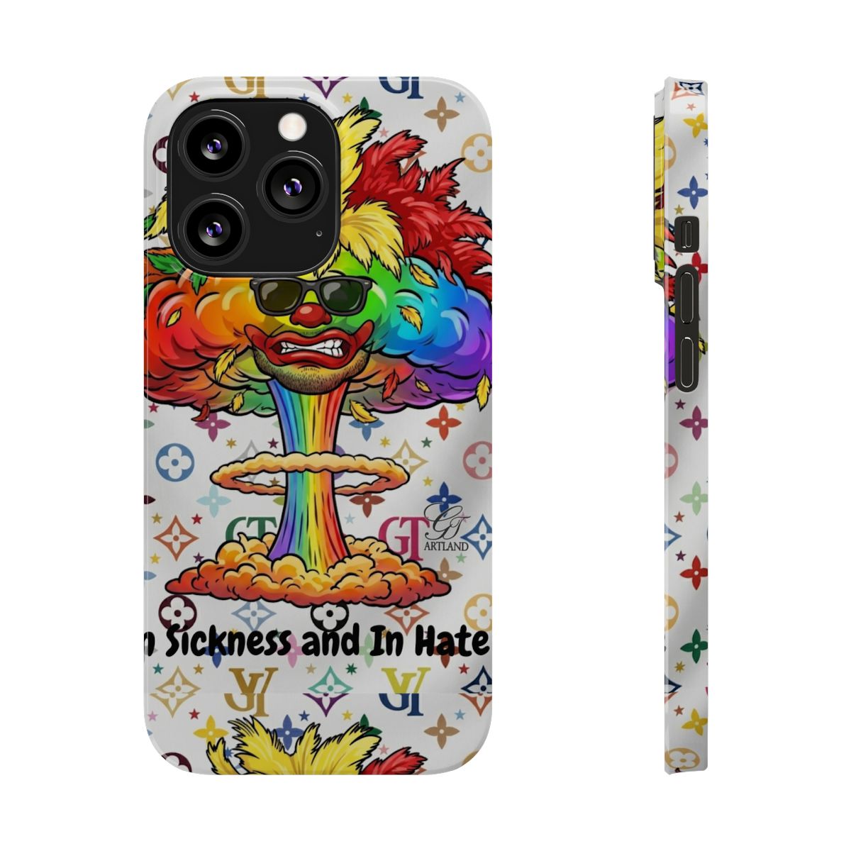 Rainbow Mushroom Cloud Sickness and In Hate Slim Phone Cases by GT Artland