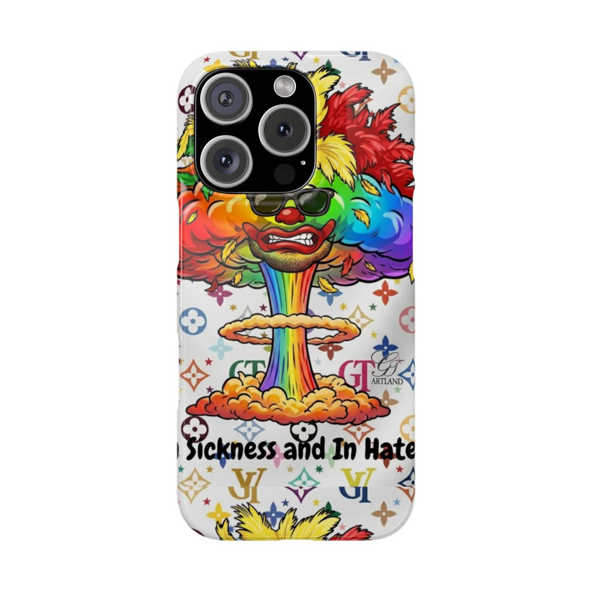 Rainbow Mushroom Cloud Sickness and In Hate Slim Phone Cases by GT Artland