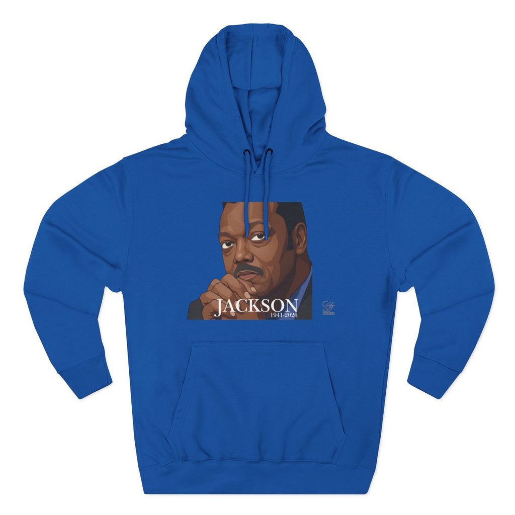 Jesse Jackson Urban Graffiti Art 1941-2026 Three-Panel Fleece Hoodie by GT