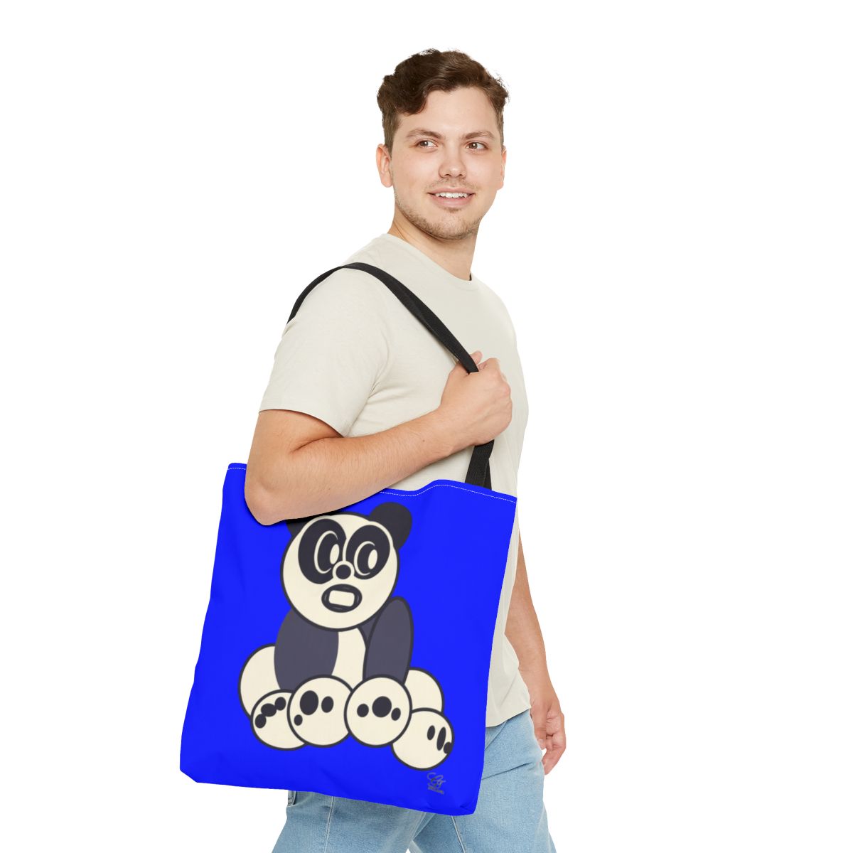 Urban Panda GT Royal Blue Designer Tote Bag Designer | All-Over Print by GT Artland