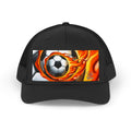 ?Airbrush Fire Soccer Ball Sports Trucker Retro Hat by GT Artland