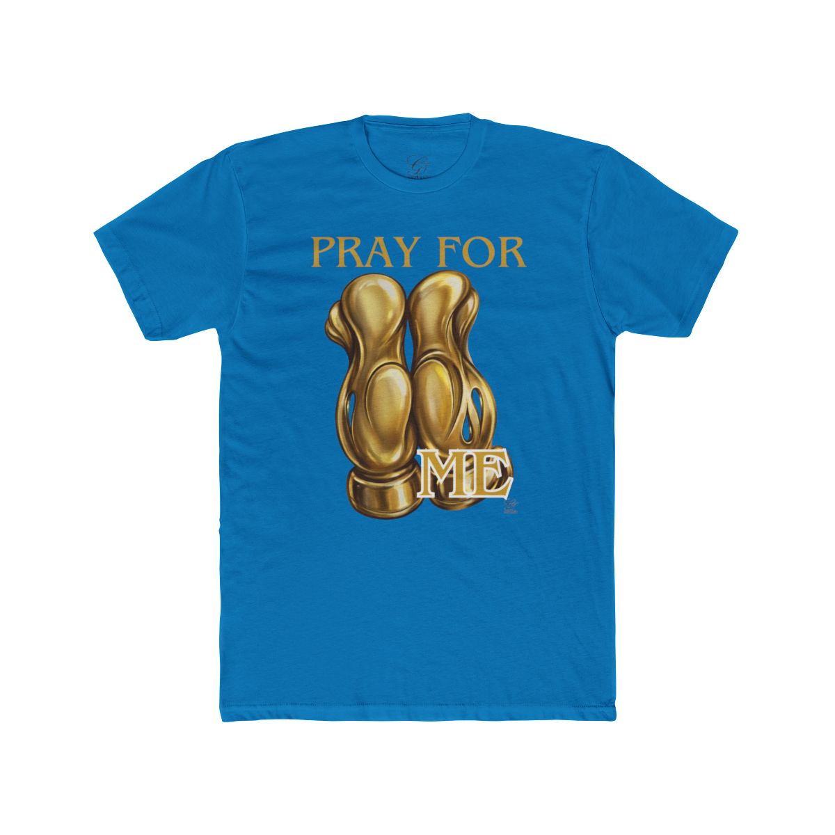 Pray For Me Fantasy Style Golden Designer Gloves Unisex Cotton Crew Tee by GT Artland