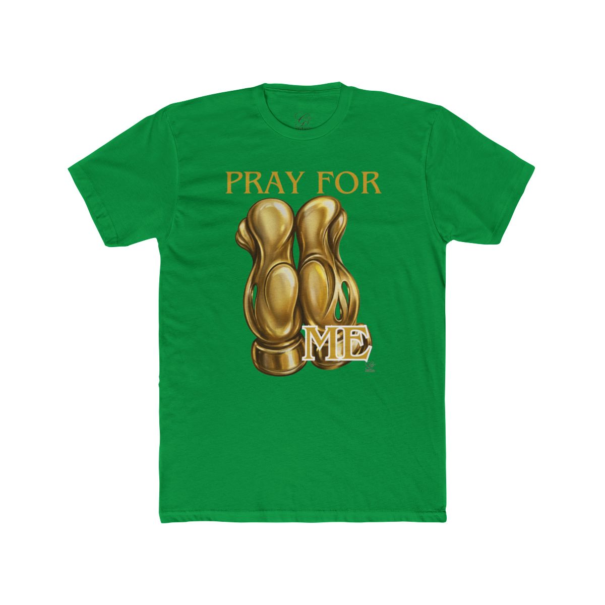 Pray For Me Fantasy Style Golden Designer Gloves Unisex Cotton Crew Tee by GT Artland