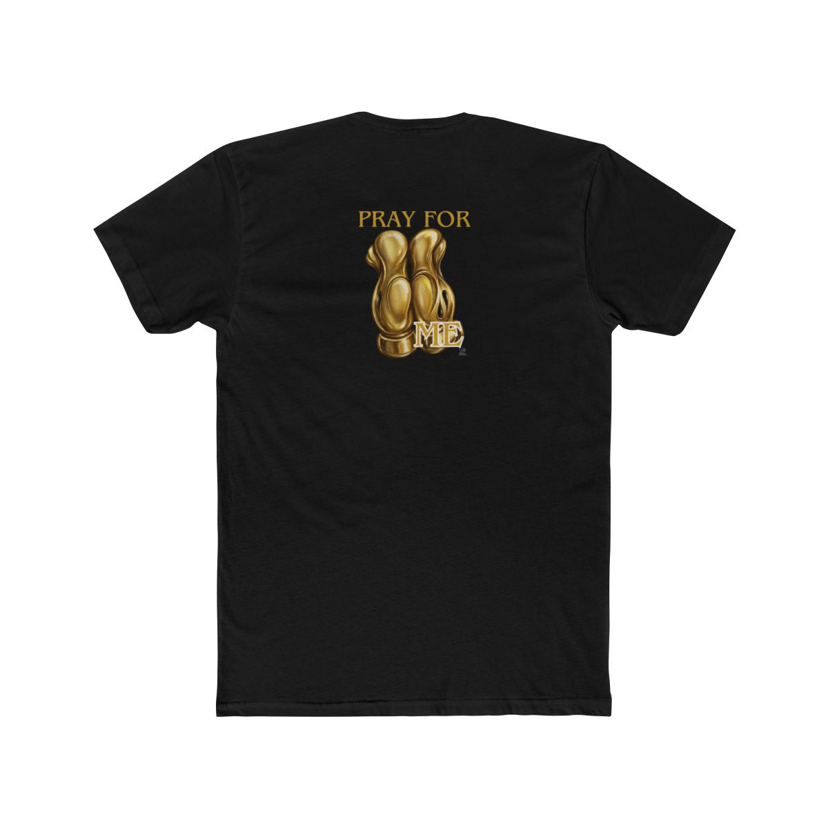 Pray For Me Fantasy Style Golden Designer Gloves Unisex Cotton Crew Tee by GT Artland