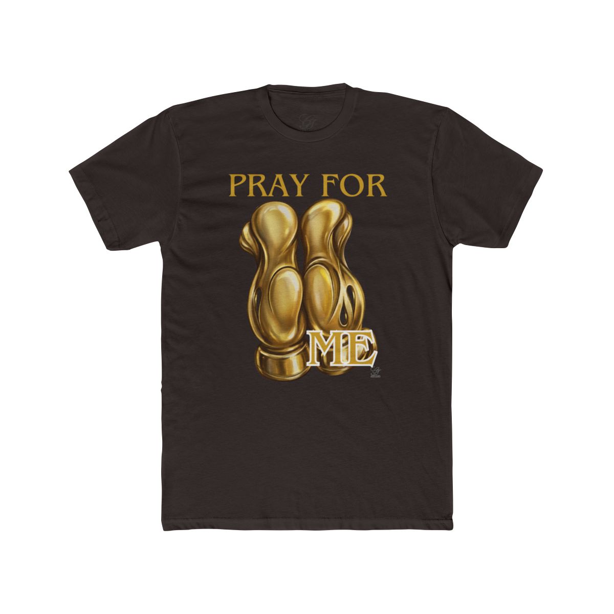 Pray For Me Fantasy Style Golden Designer Gloves Unisex Cotton Crew Tee by GT Artland