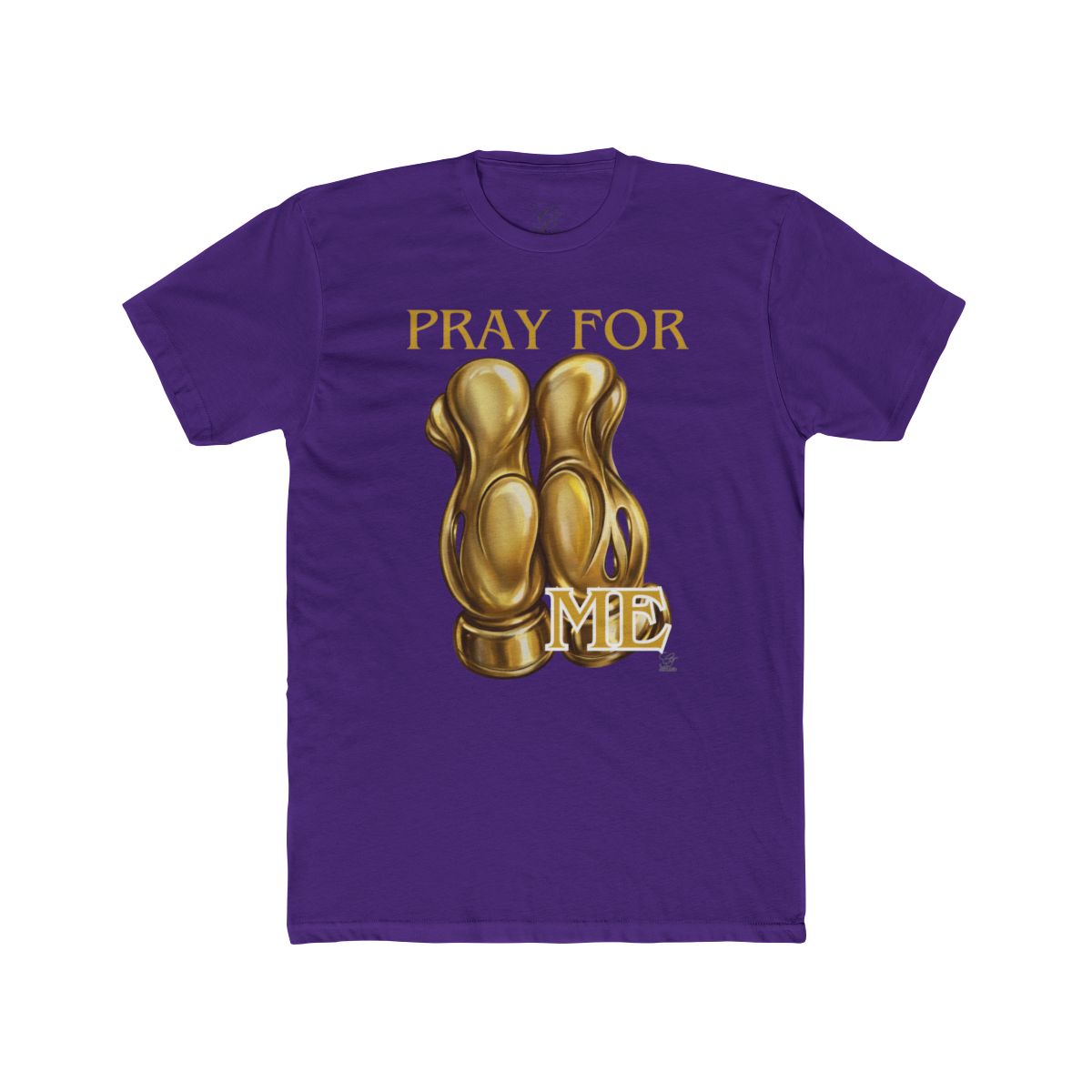 Pray For Me Fantasy Style Golden Designer Gloves Unisex Cotton Crew Tee by GT Artland