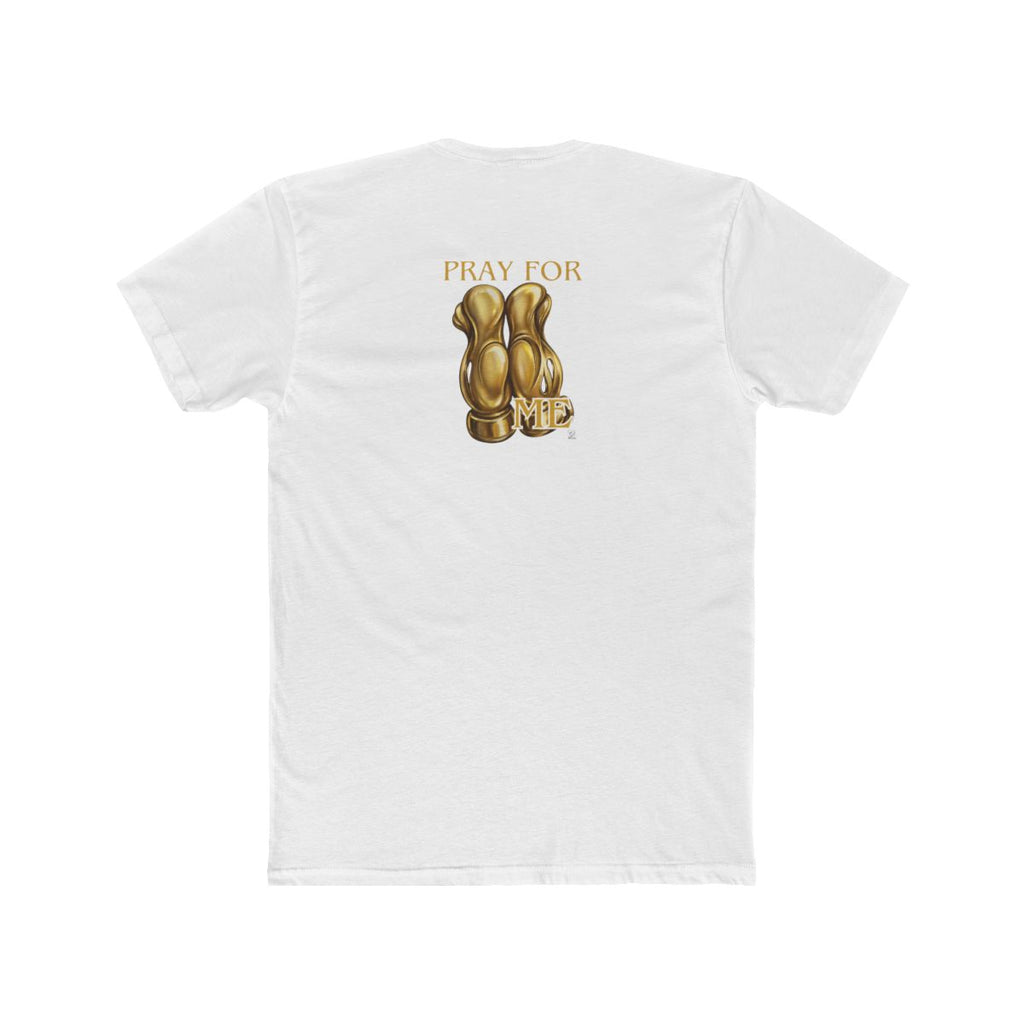 Pray For Me Fantasy Style Golden Designer Gloves Unisex Cotton Crew Tee by GT Artland