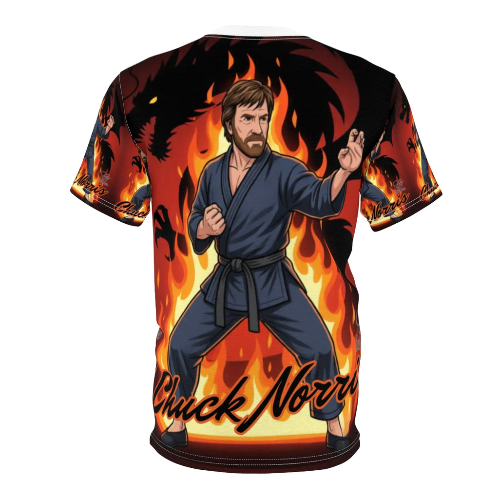 Chuck Norris Fire Flame Designer Elite Unisex Cut & Sew Tee by GT Artland