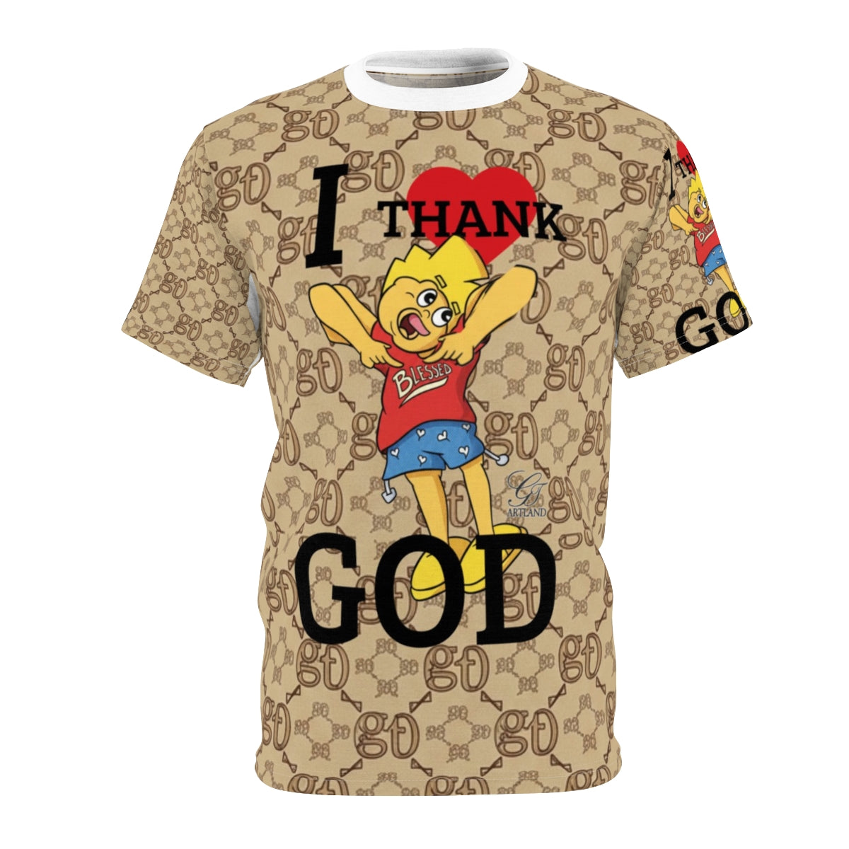 I Thank God Designer Urban Pop Kid Unisex Cut & Sew Tee by GT Artland