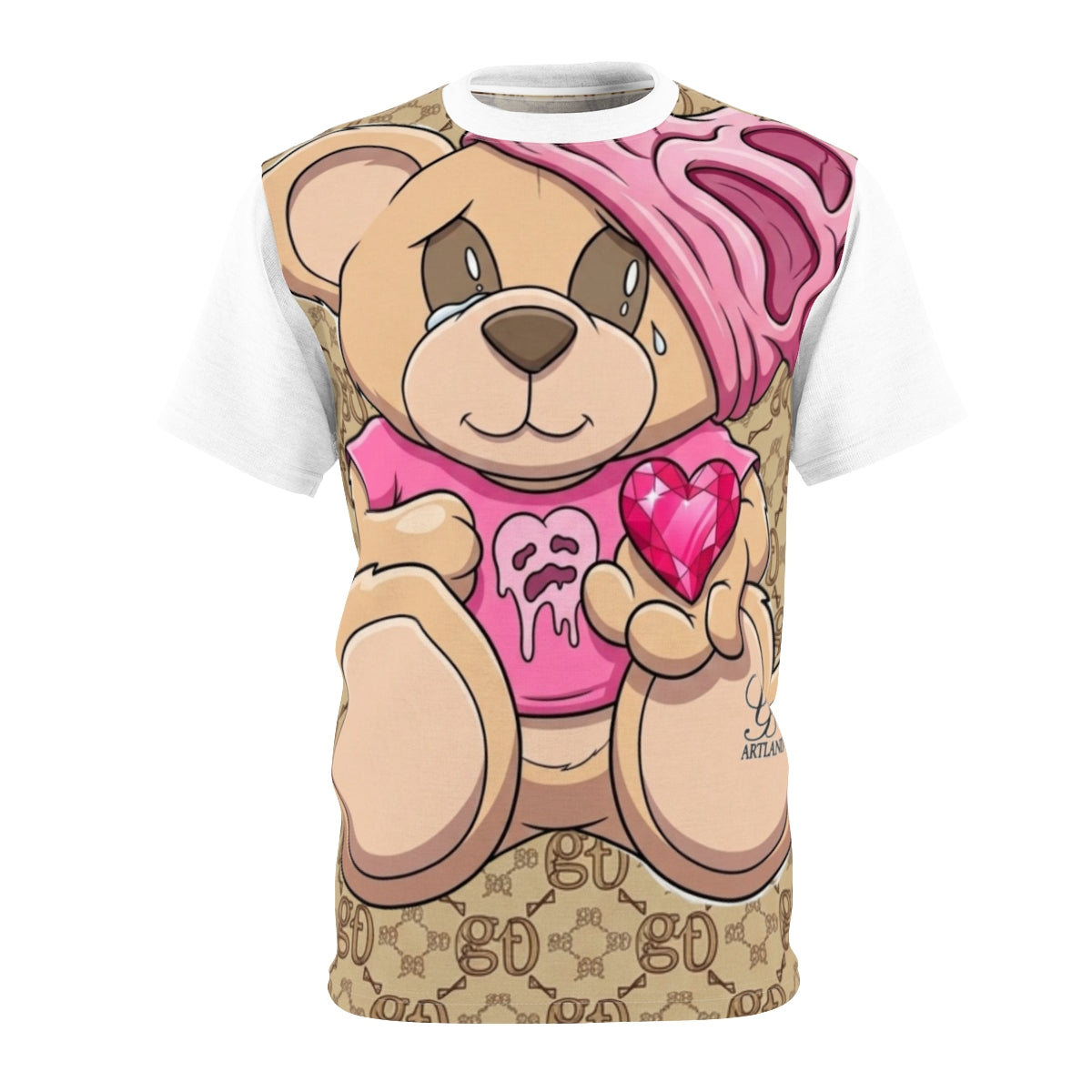 Pink Goon Teddy Cute Designer Bear Unisex Cut & Sew Tee by GT Artland