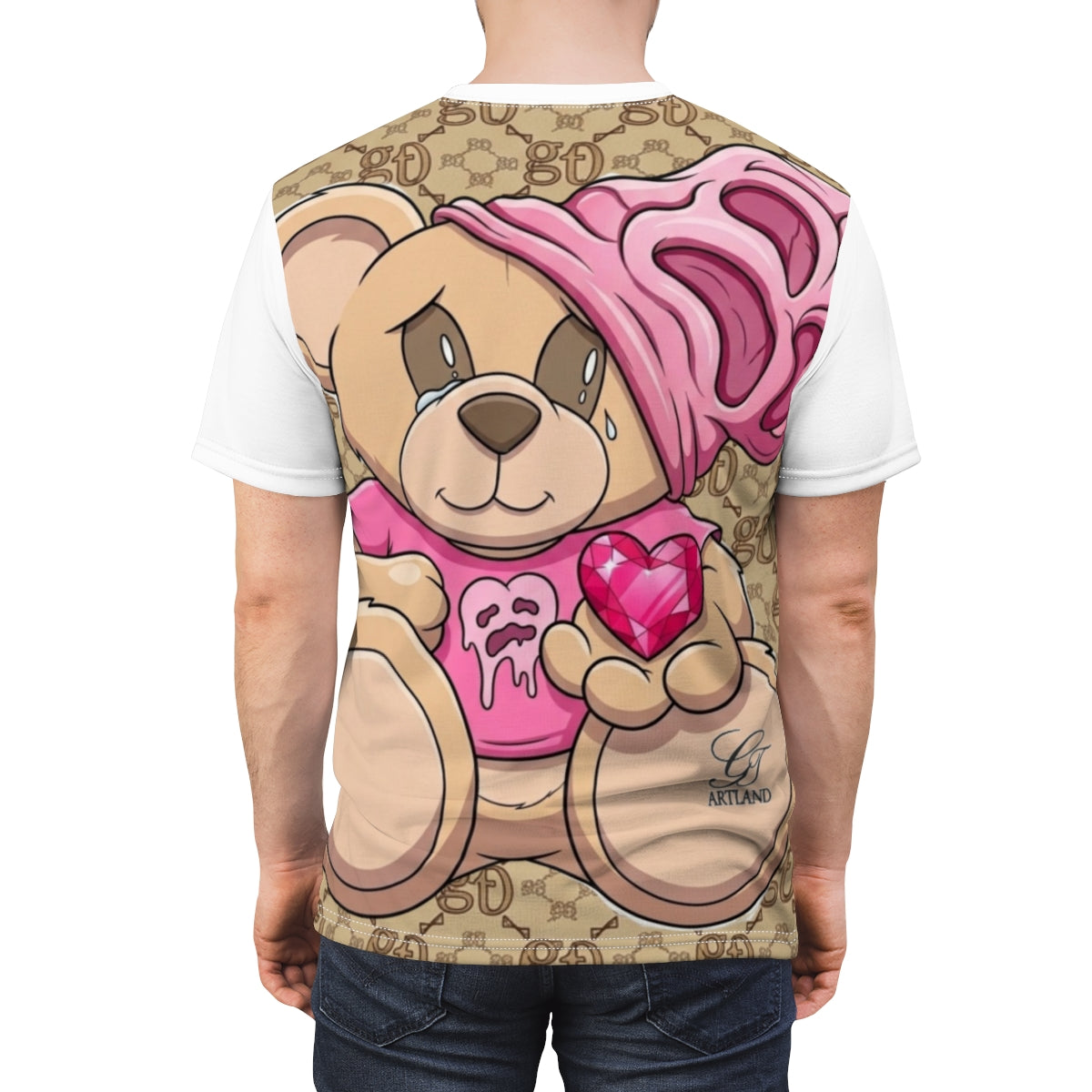 Pink Goon Teddy Cute Designer Bear Unisex Cut & Sew Tee by GT Artland