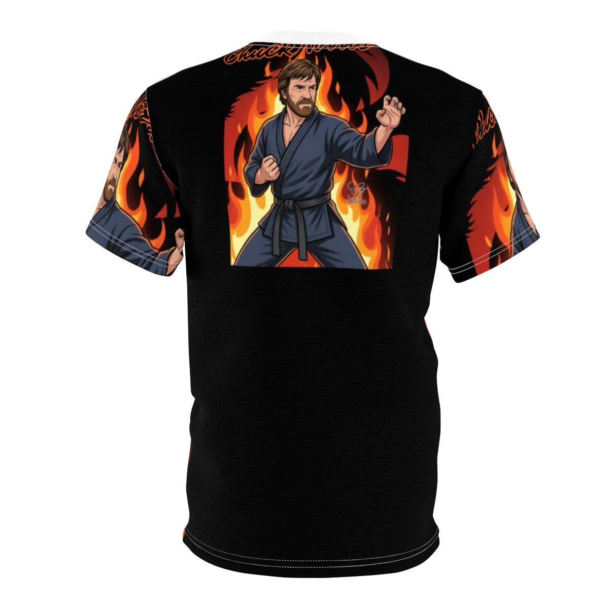 Chuck Norris Martial Art Designer Fire Flame Unisex Cut & Sew Tee by GT Artland