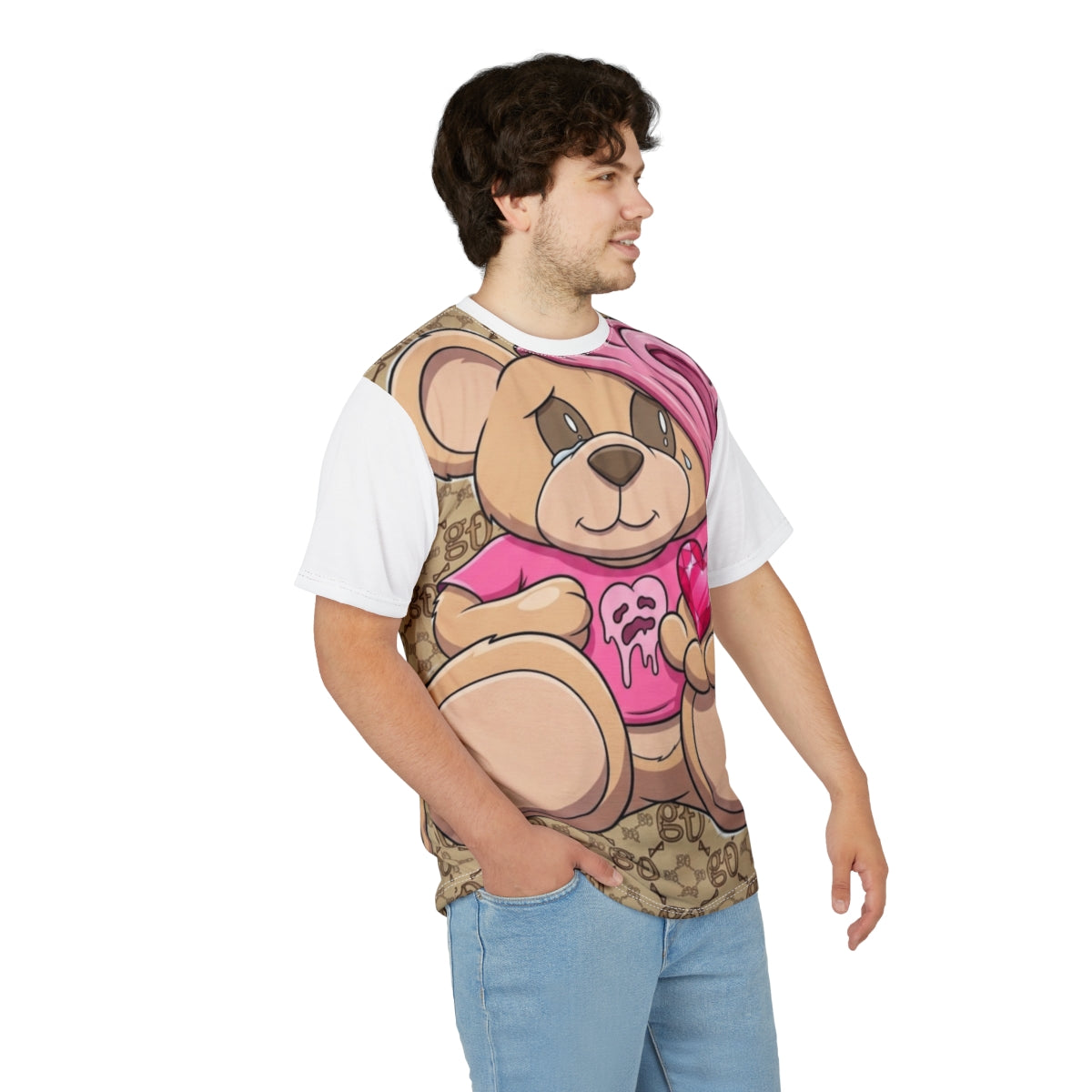 Pink Goon Teddy Cute Designer Bear Unisex Cut & Sew Tee by GT Artland