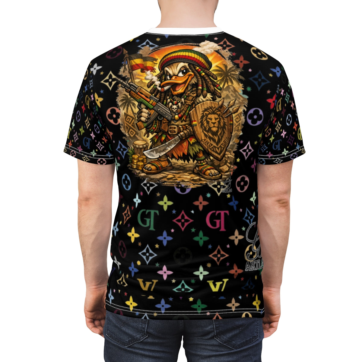 Jamaican Duck Rosta Tale Urban Elite Edition Unisex Cut & Sew Tee by GT Artland