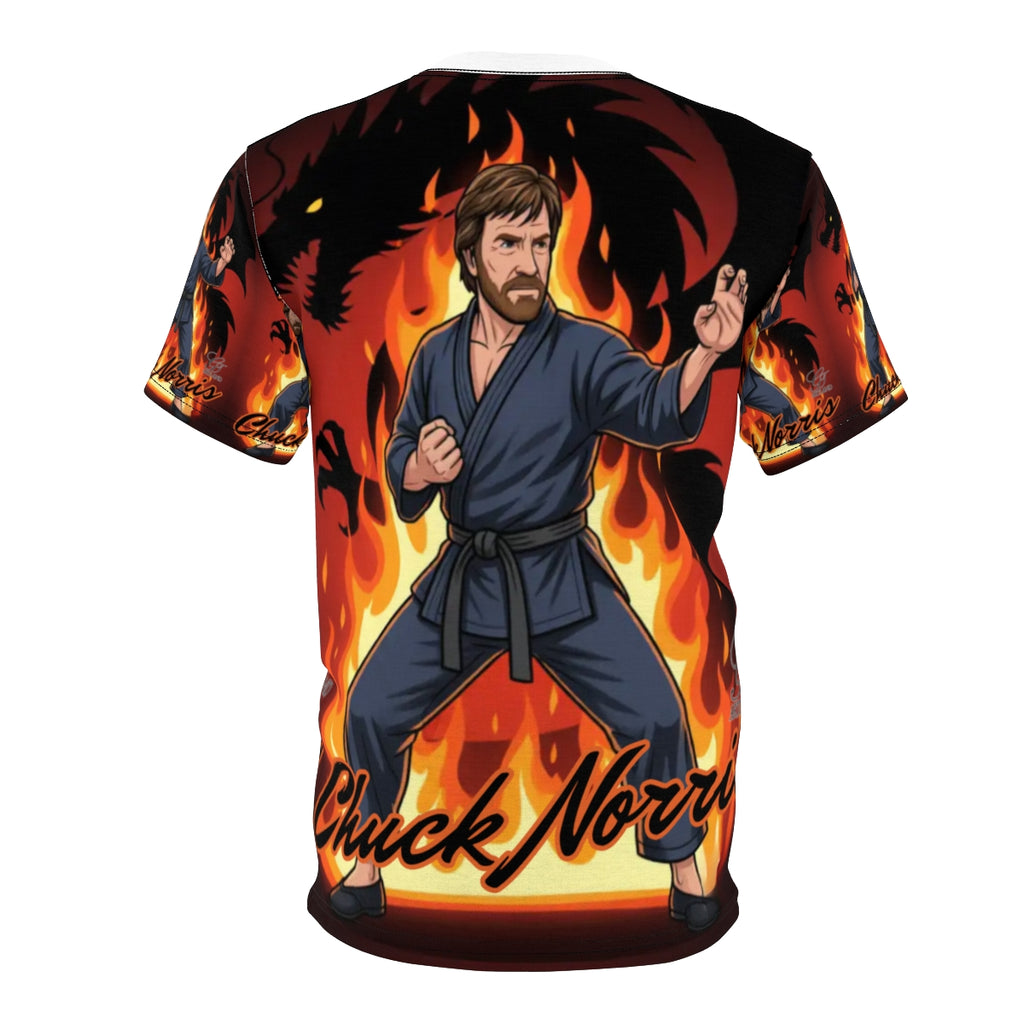 Chuck Norris Fire Flame Designer Elite Unisex Cut & Sew Tee by GT Artland