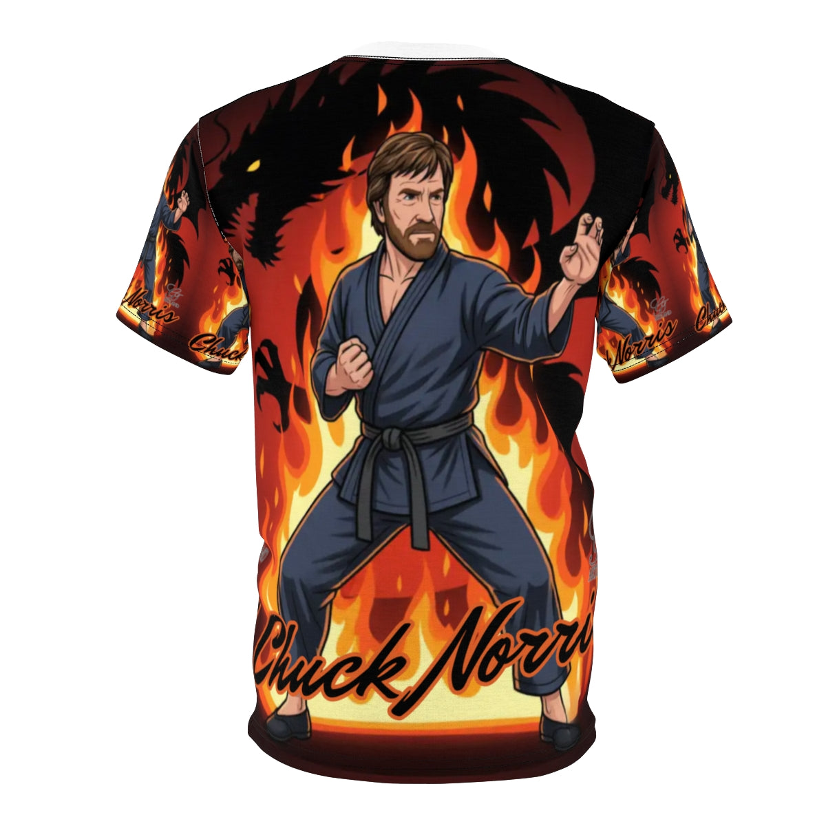Chuck Norris Fire Flame Designer Elite Unisex Cut & Sew Tee by GT Artland