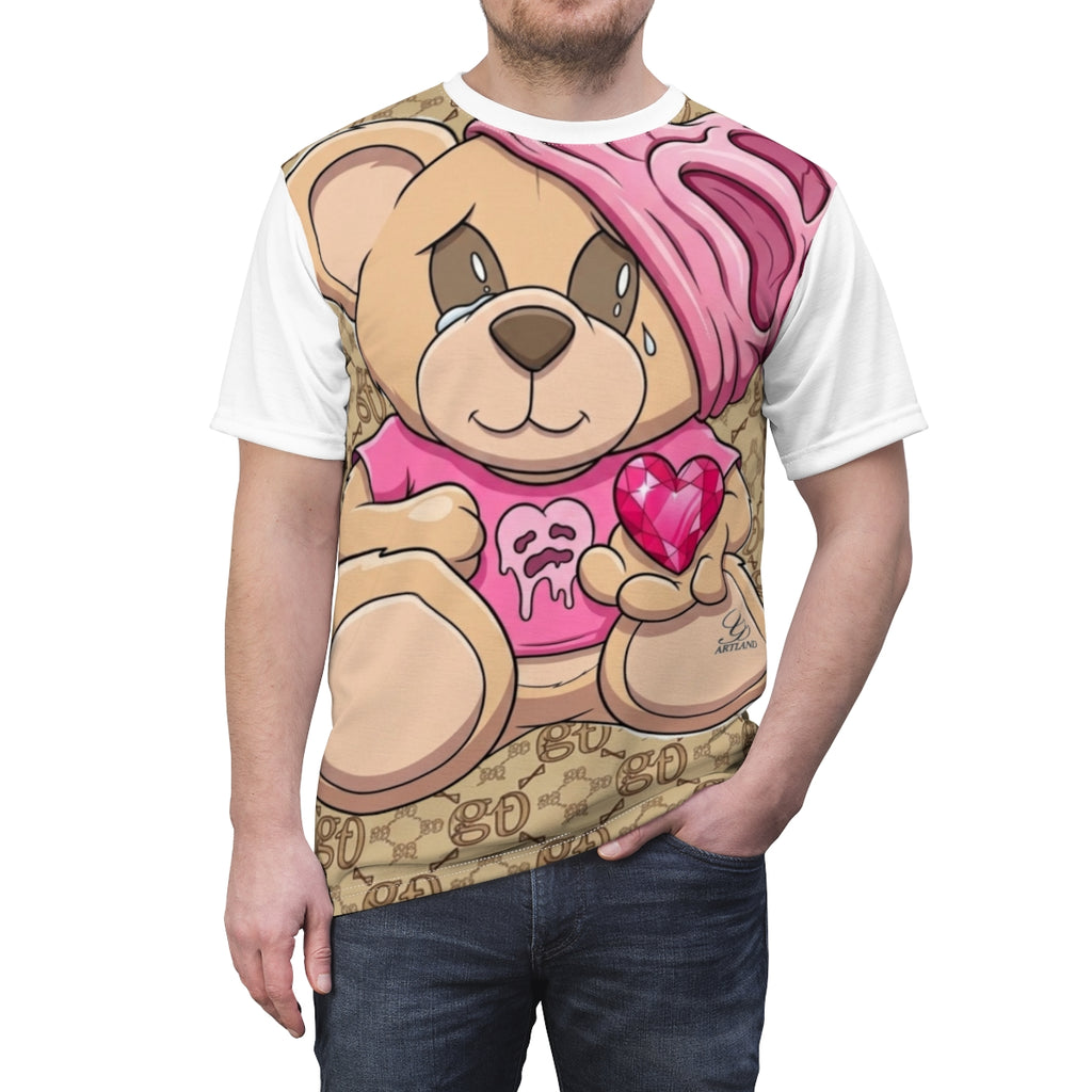 Pink Goon Teddy Cute Designer Bear Unisex Cut & Sew Tee by GT Artland