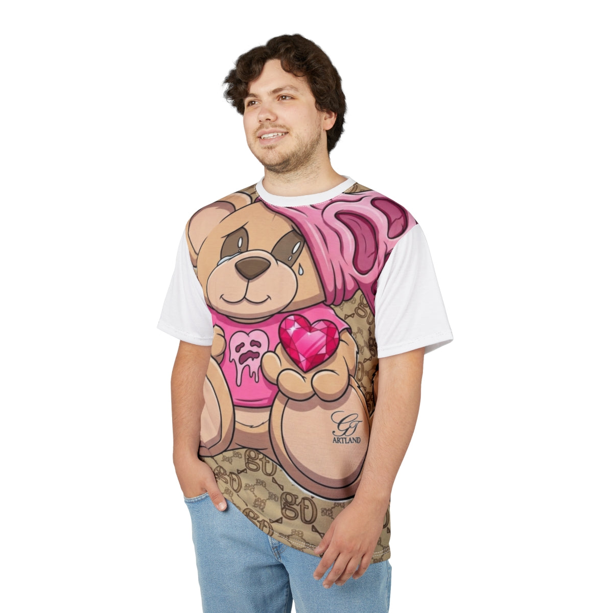 Pink Goon Teddy Cute Designer Bear Unisex Cut & Sew Tee by GT Artland