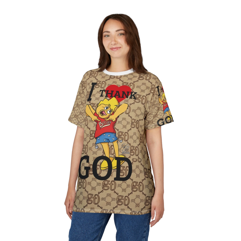 I Thank God Designer Urban Pop Kid Unisex Cut & Sew Tee by GT Artland