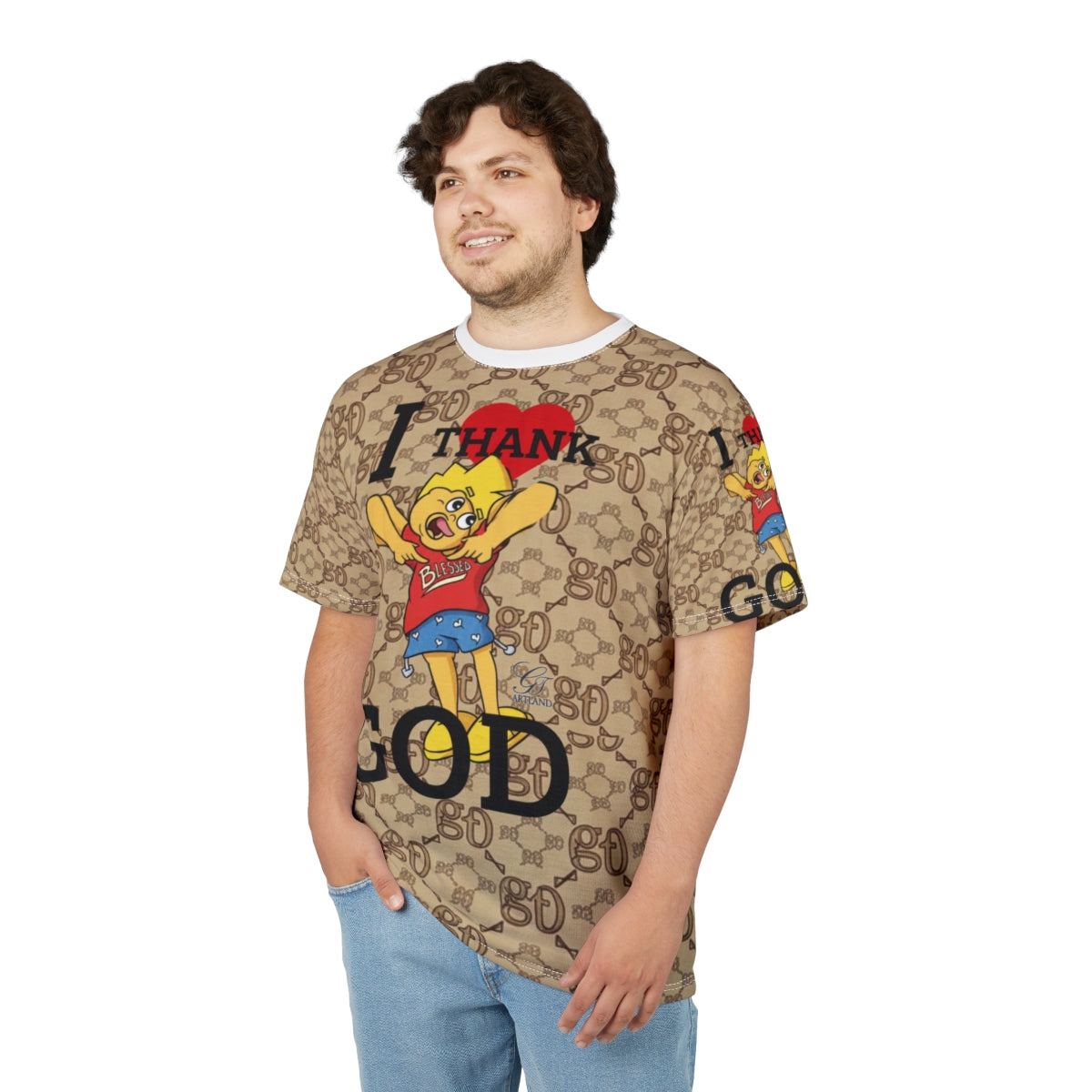 I Thank God Designer Urban Pop Kid Unisex Cut & Sew Tee by GT Artland