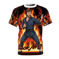 Chuck Norris Fire Flame Designer Elite Unisex Cut & Sew Tee by GT Artland