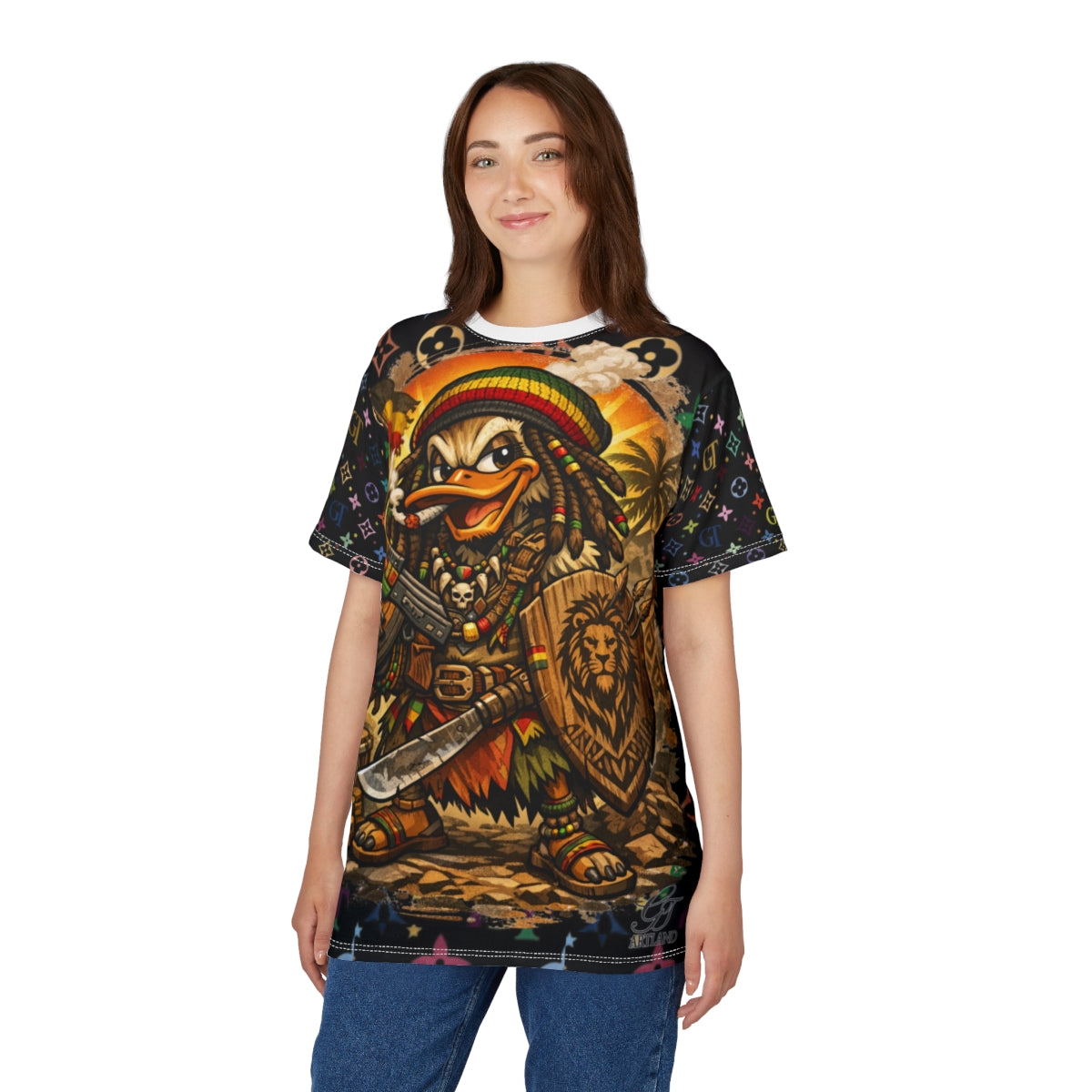 Jamaican Duck Rosta Tale Urban Elite Edition Unisex Cut & Sew Tee by GT Artland