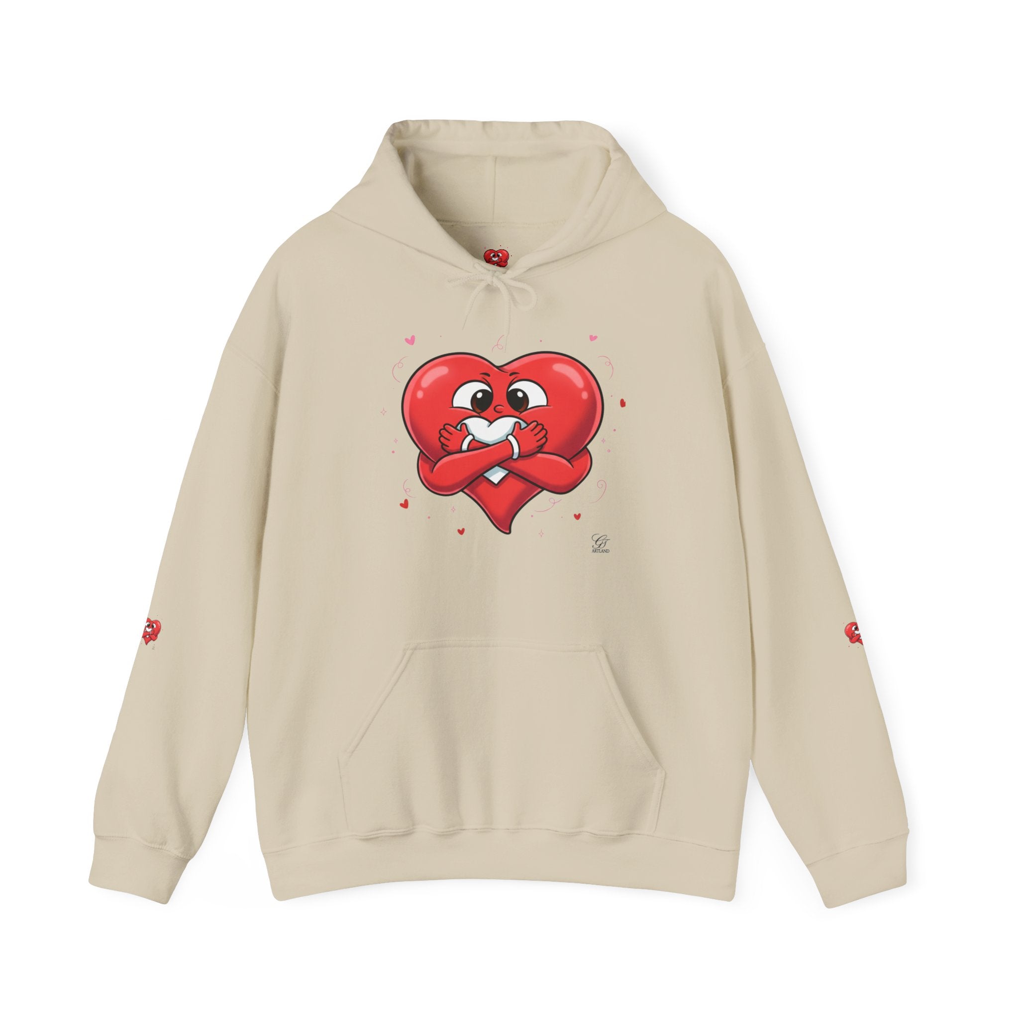 Cute Heart Holding Heart Unisex Heavy Blend™ Hooded Sweatshirt by GT Artland