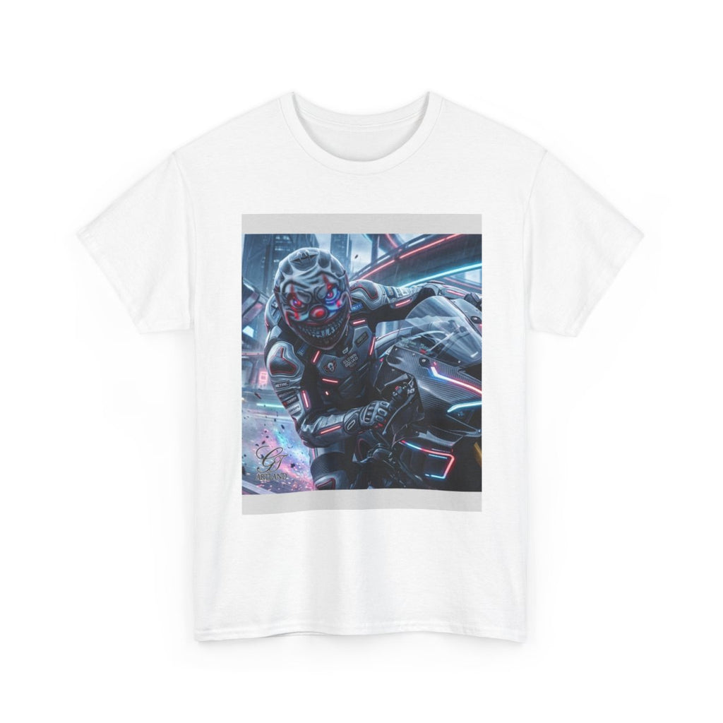 Killa Clown GT Futuristic Super Biker Race Games Unisex Heavy Cotton Tee by GT Artland