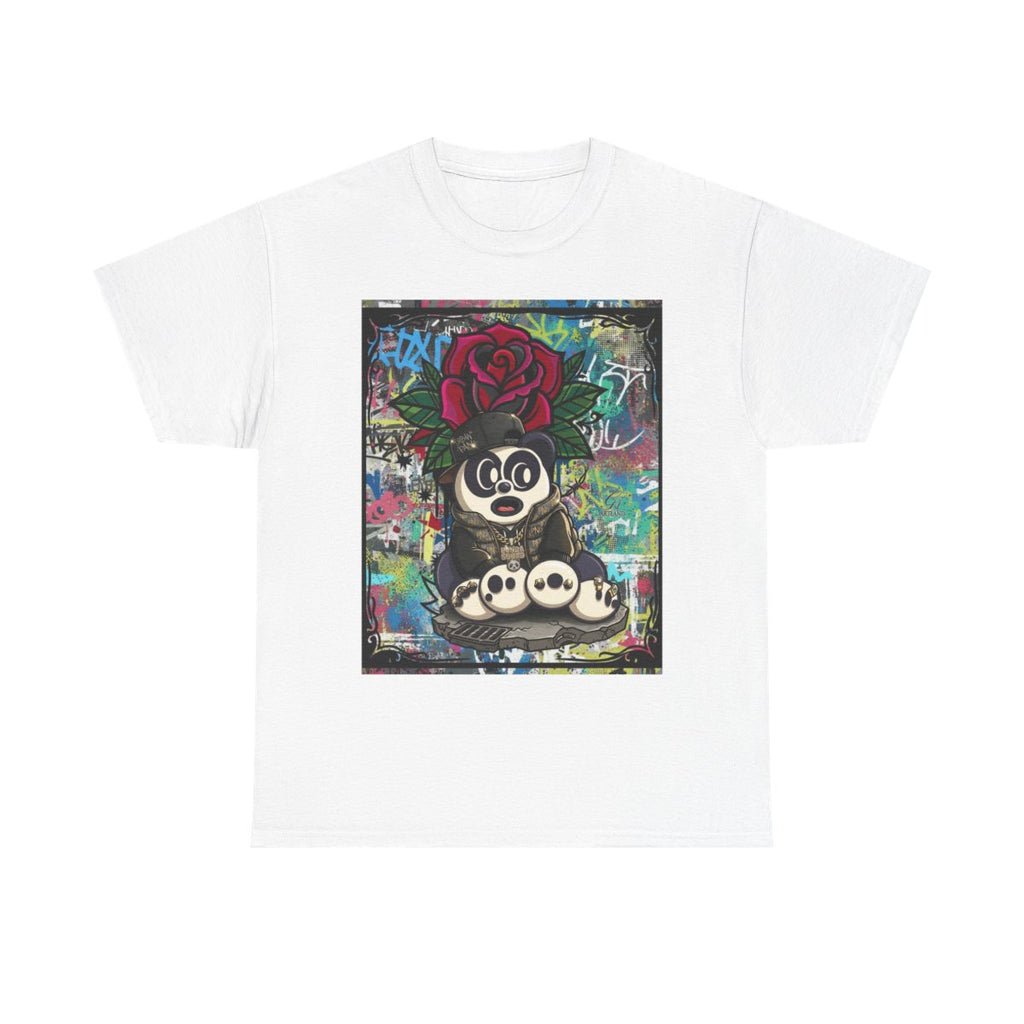 Urban Designer Panda Rose Artist Edtion Unisex Heavy Cotton Tee BY GT ARTLAND