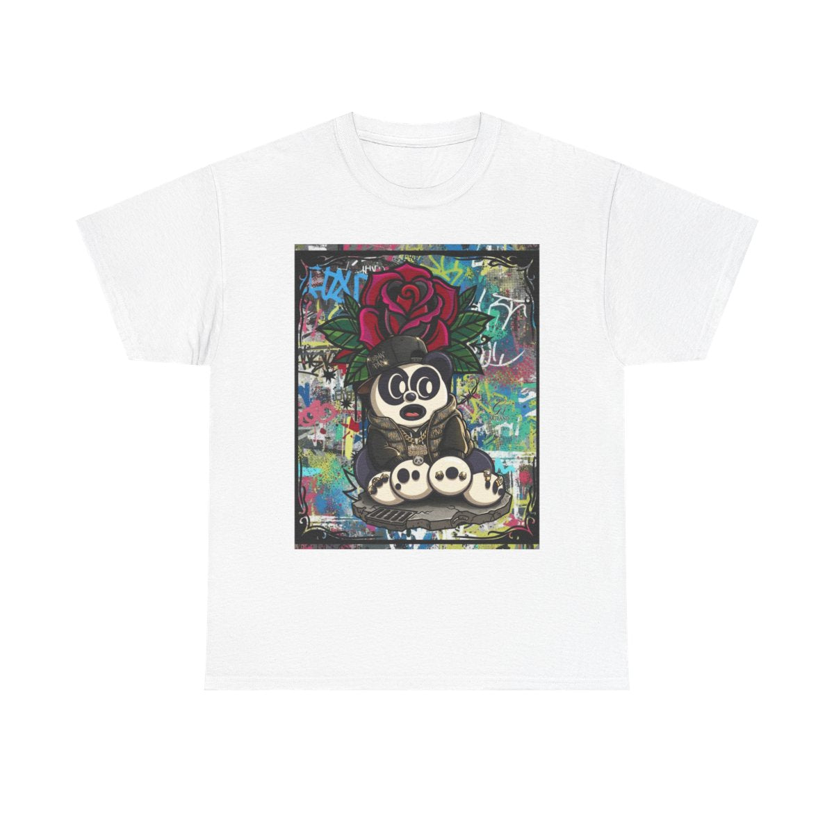 Urban Designer Panda Rose Artist Edtion Unisex Heavy Cotton Tee BY GT ARTLAND