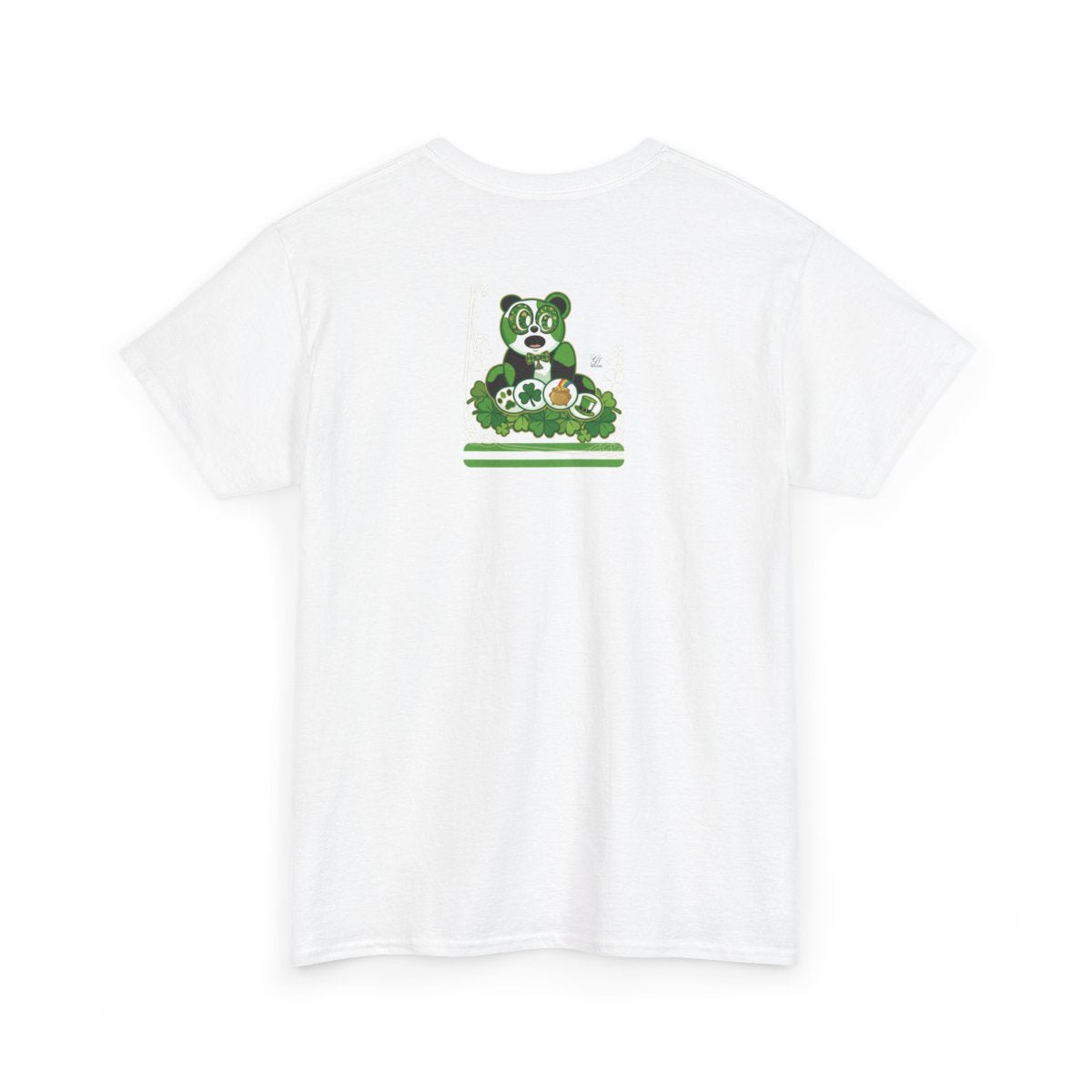 LUCKY CHARM URBAN PANDA GT Green Stripe Designer Edition Unisex Heavy Cotton Tee by GT Artland
