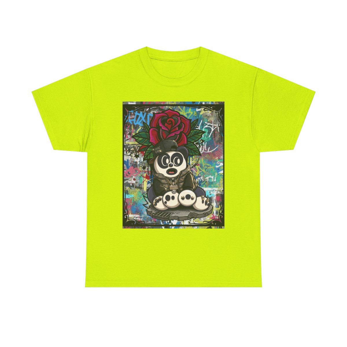 Urban Designer Panda Rose Artist Edtion Unisex Heavy Cotton Tee BY GT ARTLAND