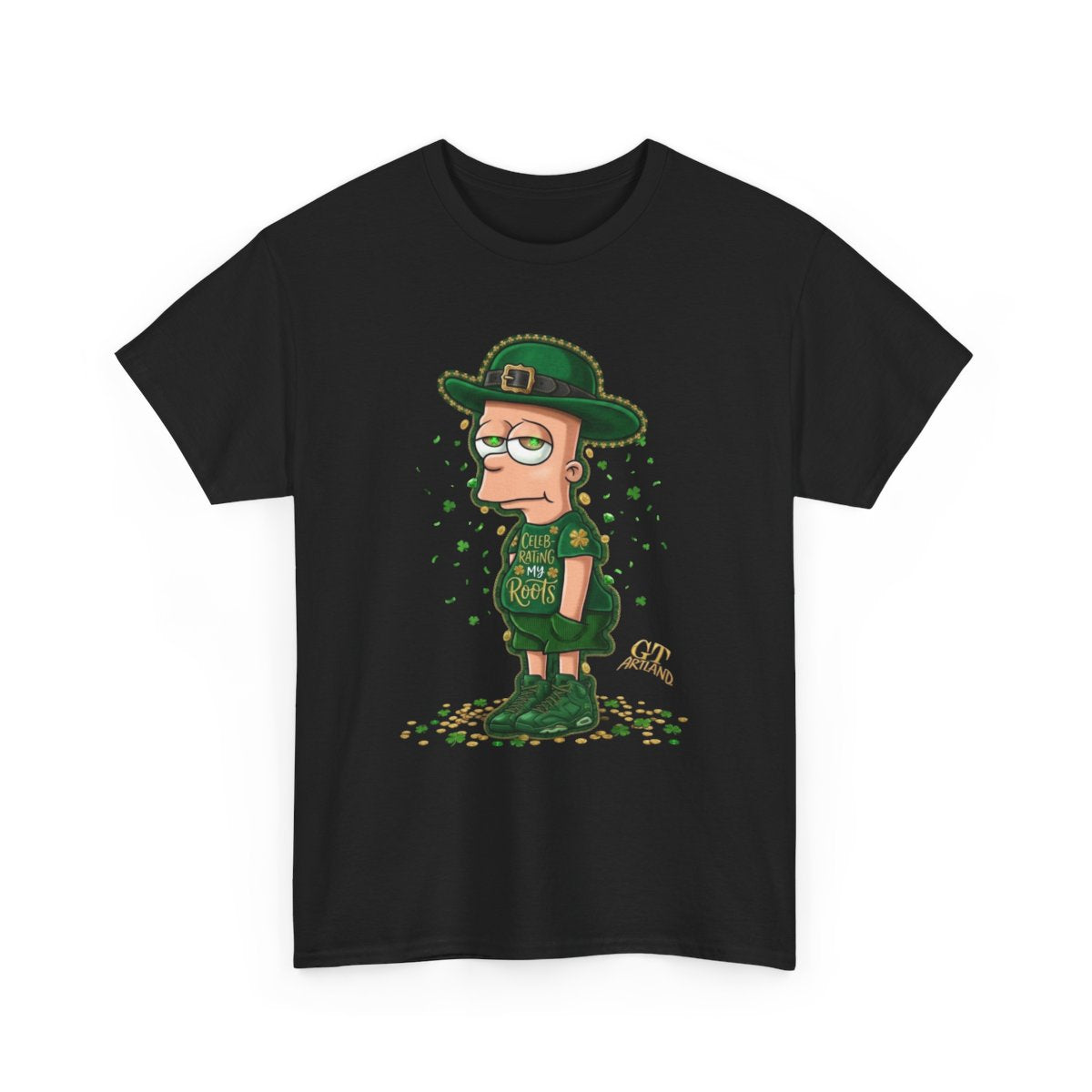 Lucky Charm Urban Irish Bart Designer St Patrick's Day Theme Unisex Heavy Cotton Tee by GT Artland