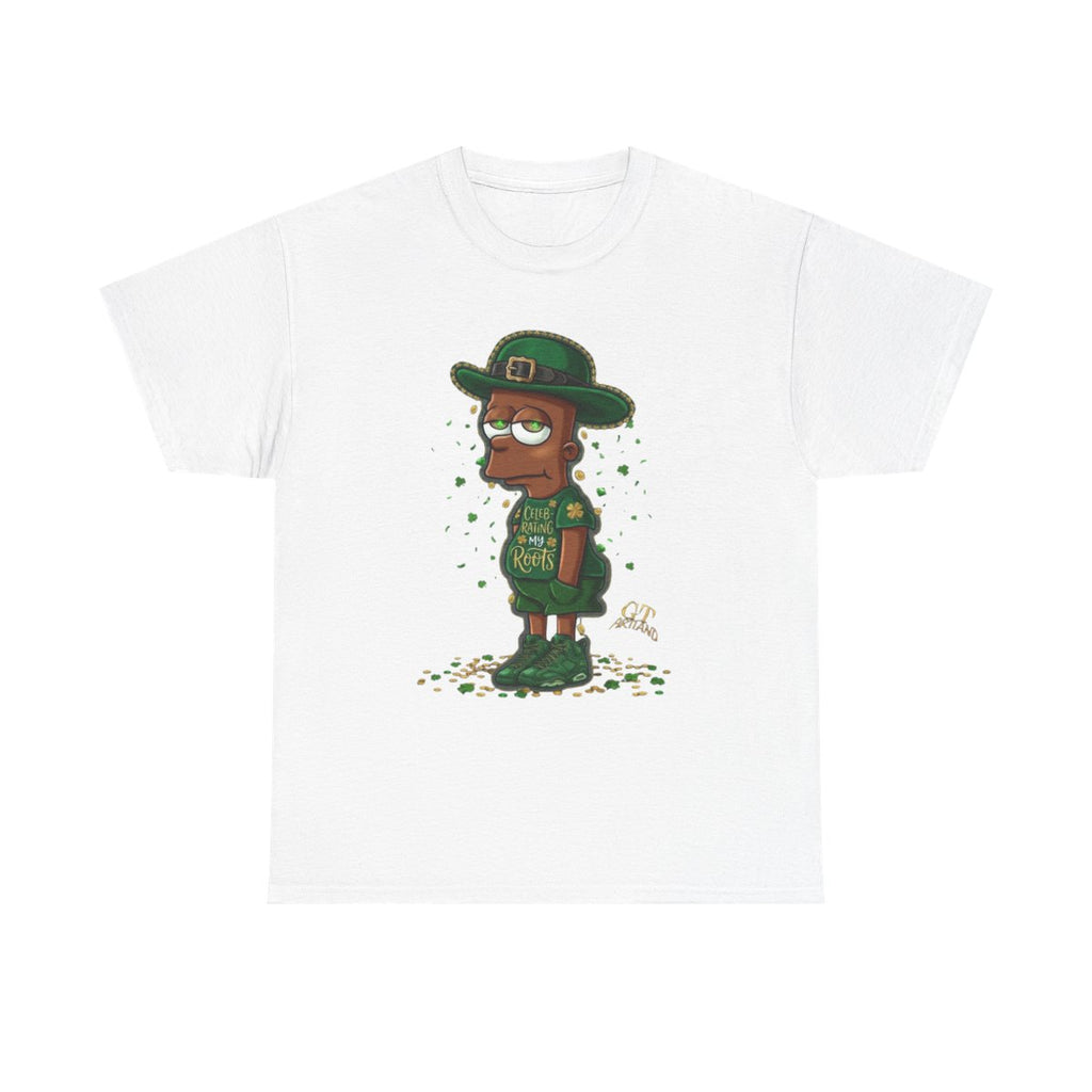 Lucky Charm Urban Irish Ebony bart Designer St Patrick's Day Theme Unisex Heavy Cotton Tee by GT Artland