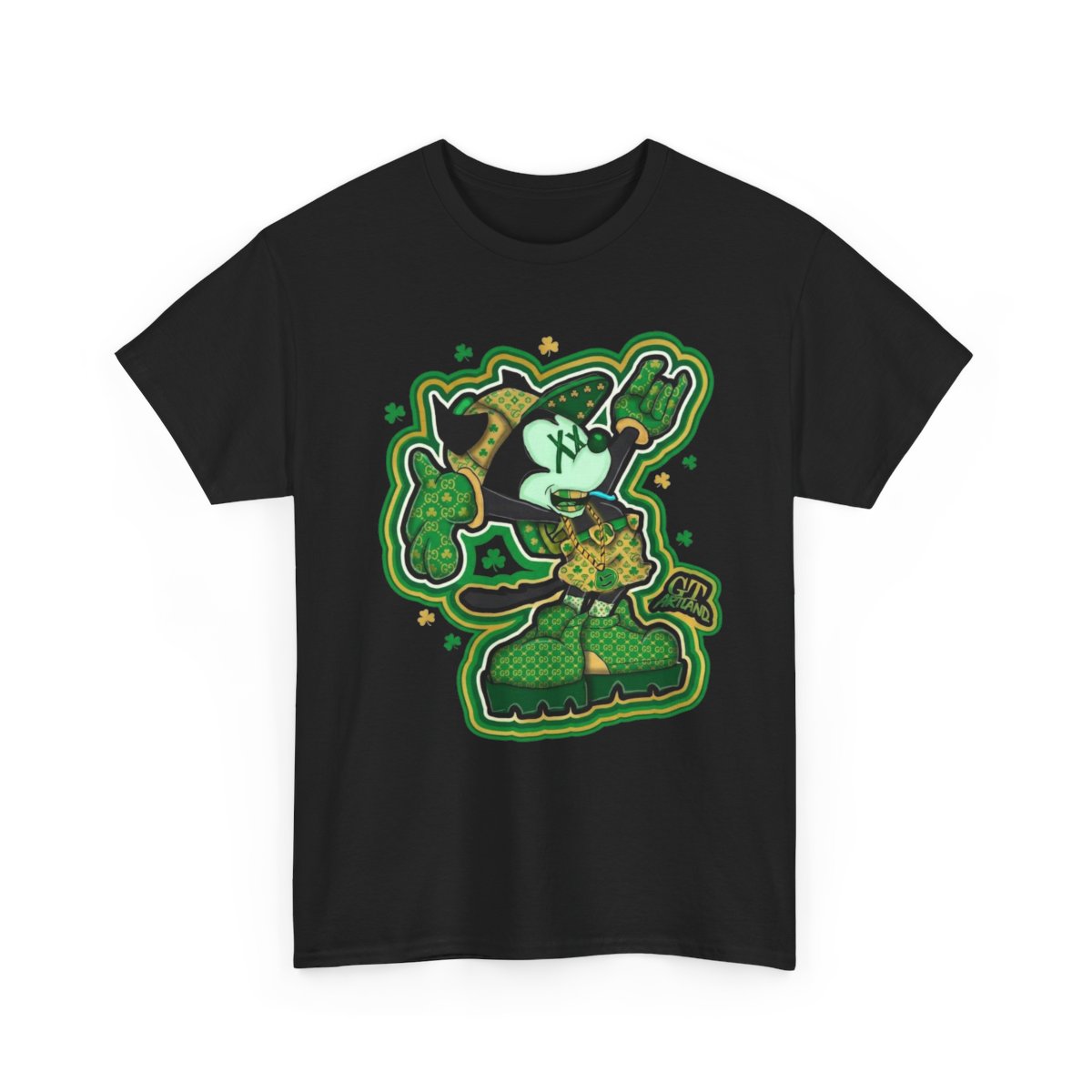 Lucky Charm Urban Irish Urban Mickey Designer Unisex Heavy Cotton Tee by GT Artland