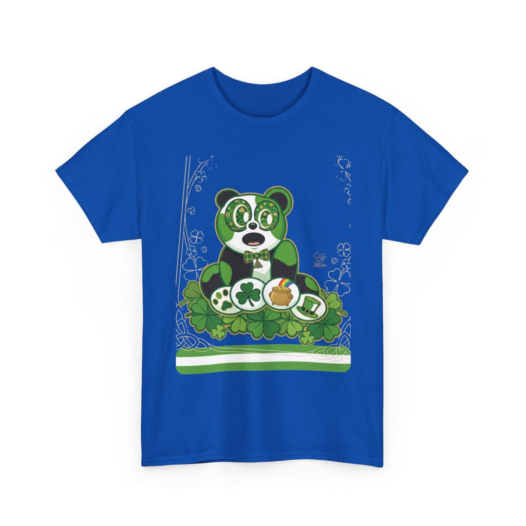 LUCKY CHARM URBAN PANDA GT Green Stripe Designer Edition Unisex Heavy Cotton Tee by GT Artland