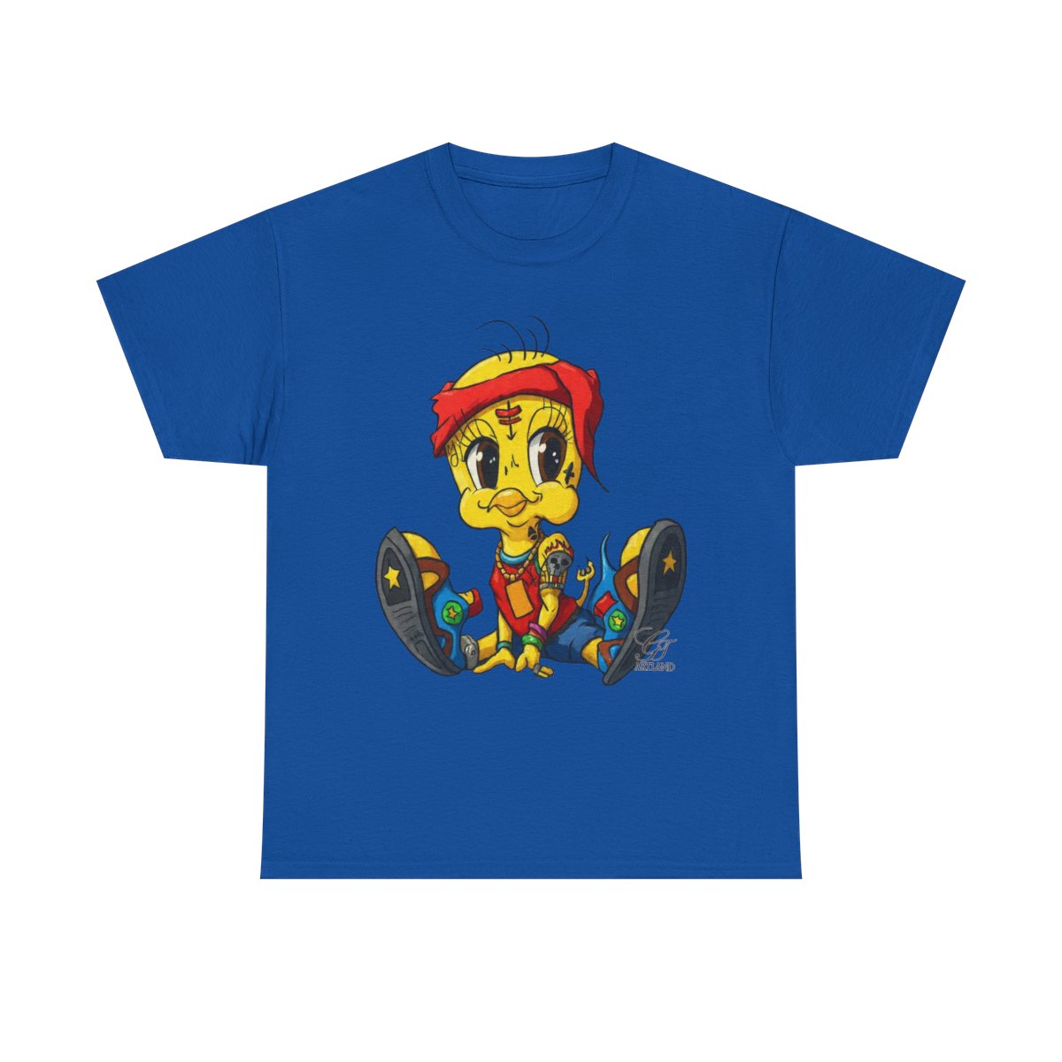 Red Bandana Ghetto Tweet Bird Designer Unisex style Heavy Cotton Tee BY GT ARTLAND