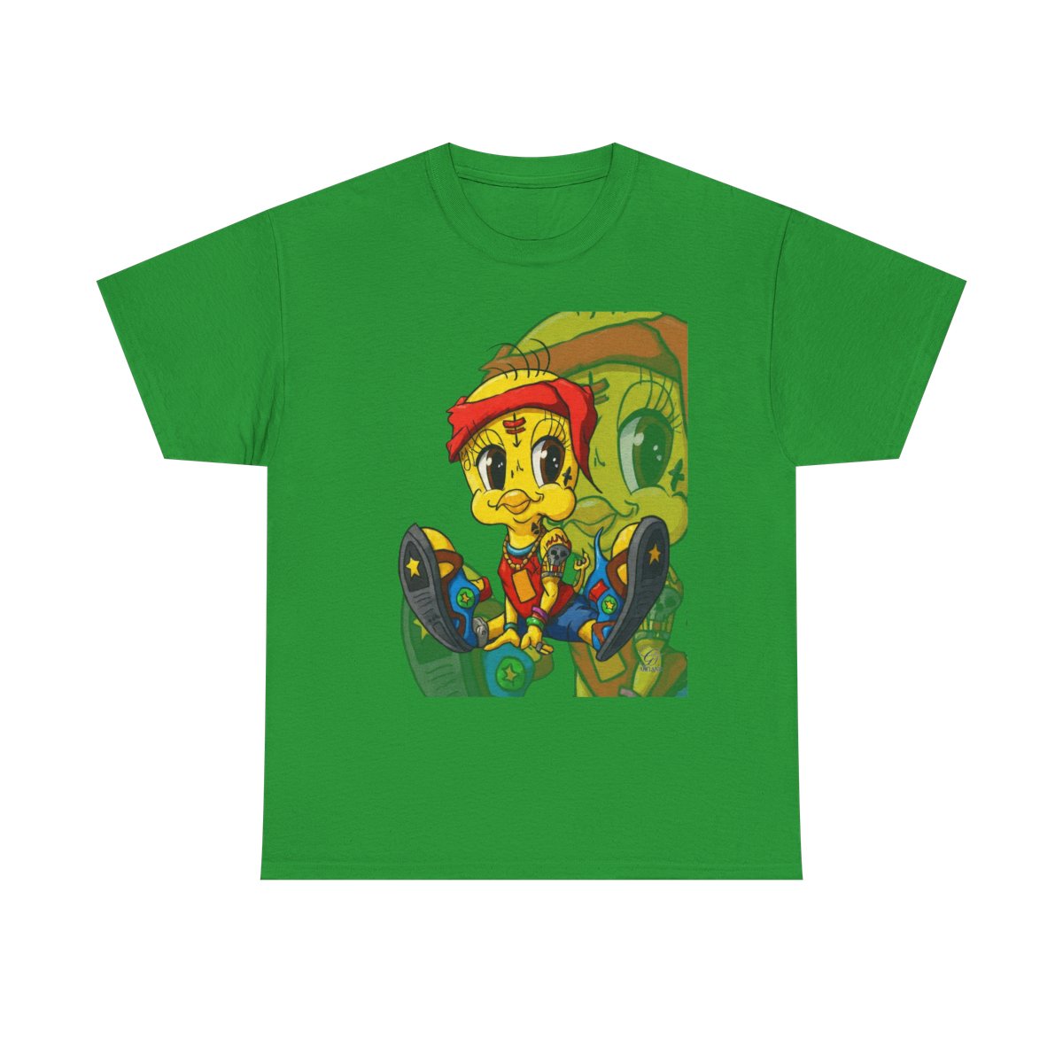 Red Bandana Ghetto Tweet Bird Designer Unisex style Heavy Cotton Tee BY GT ARTLAND