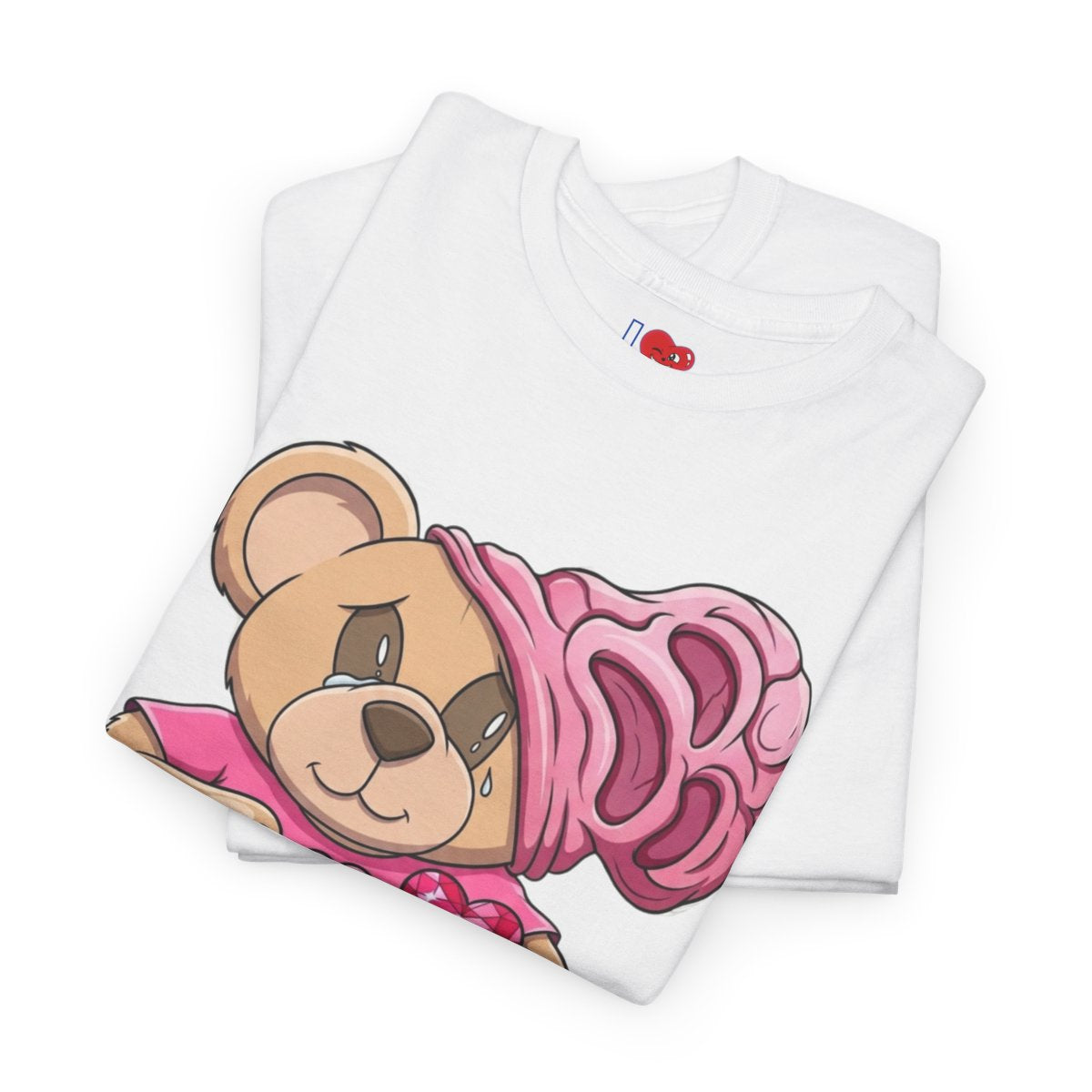 Pink Teddy Bear Goon with Heart Designer Unisex Heavy Cotton Tee by GT Artland