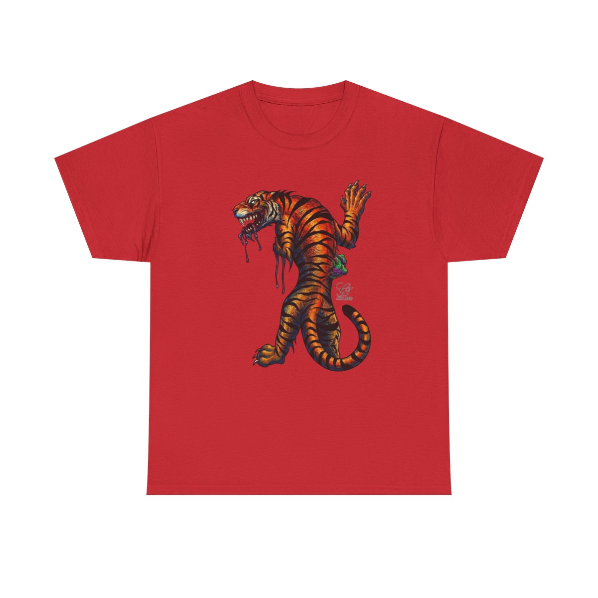 Tiger Spirit Urban Tattoo Style Unisex Heavy Cotton Tee by GT Artland