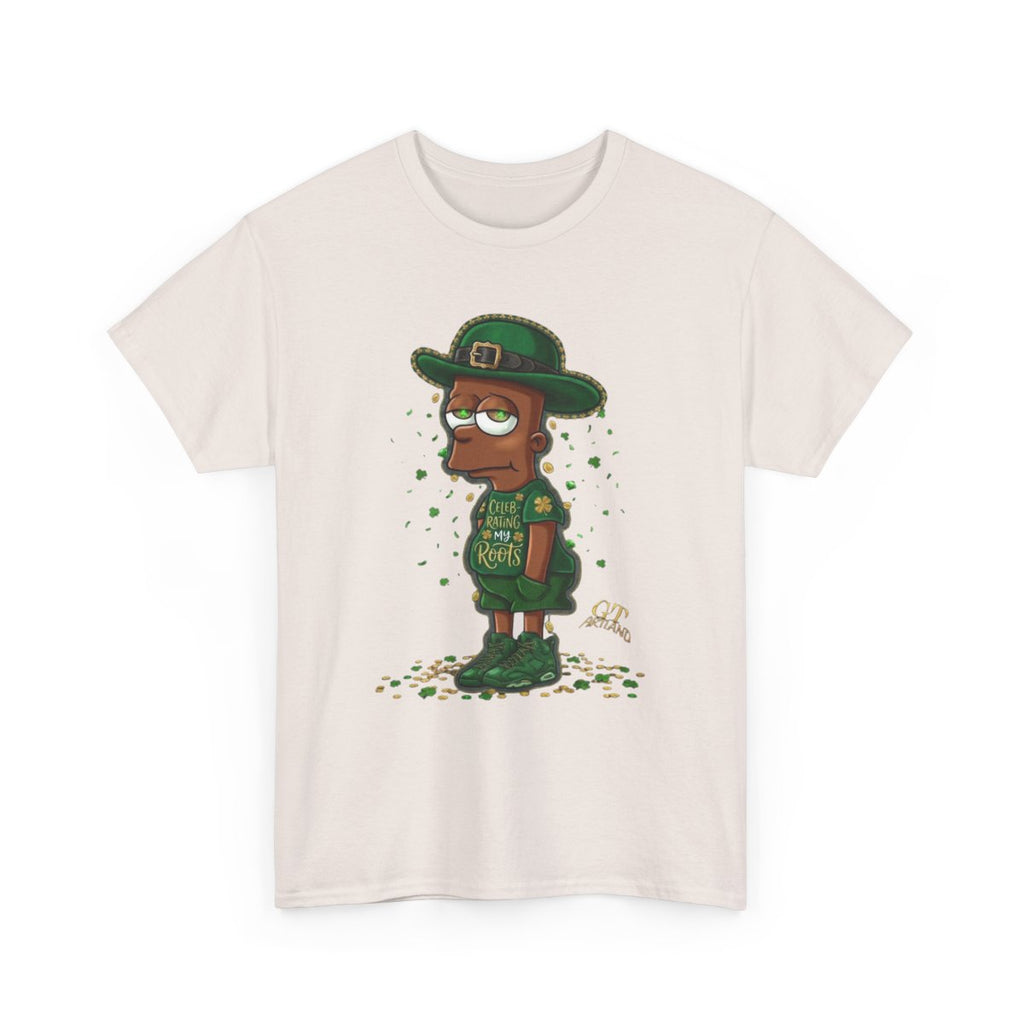 Lucky Charm Urban Irish Ebony bart Designer St Patrick's Day Theme Unisex Heavy Cotton Tee by GT Artland