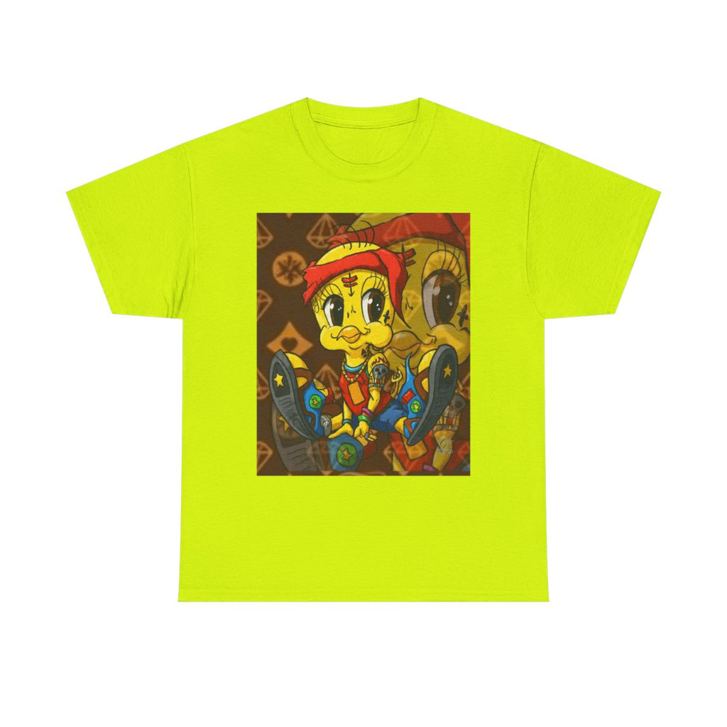 Red Bandana Ghetto Tweet Bird Unisex style Heavy Cotton Tee BY GT ARTLAND